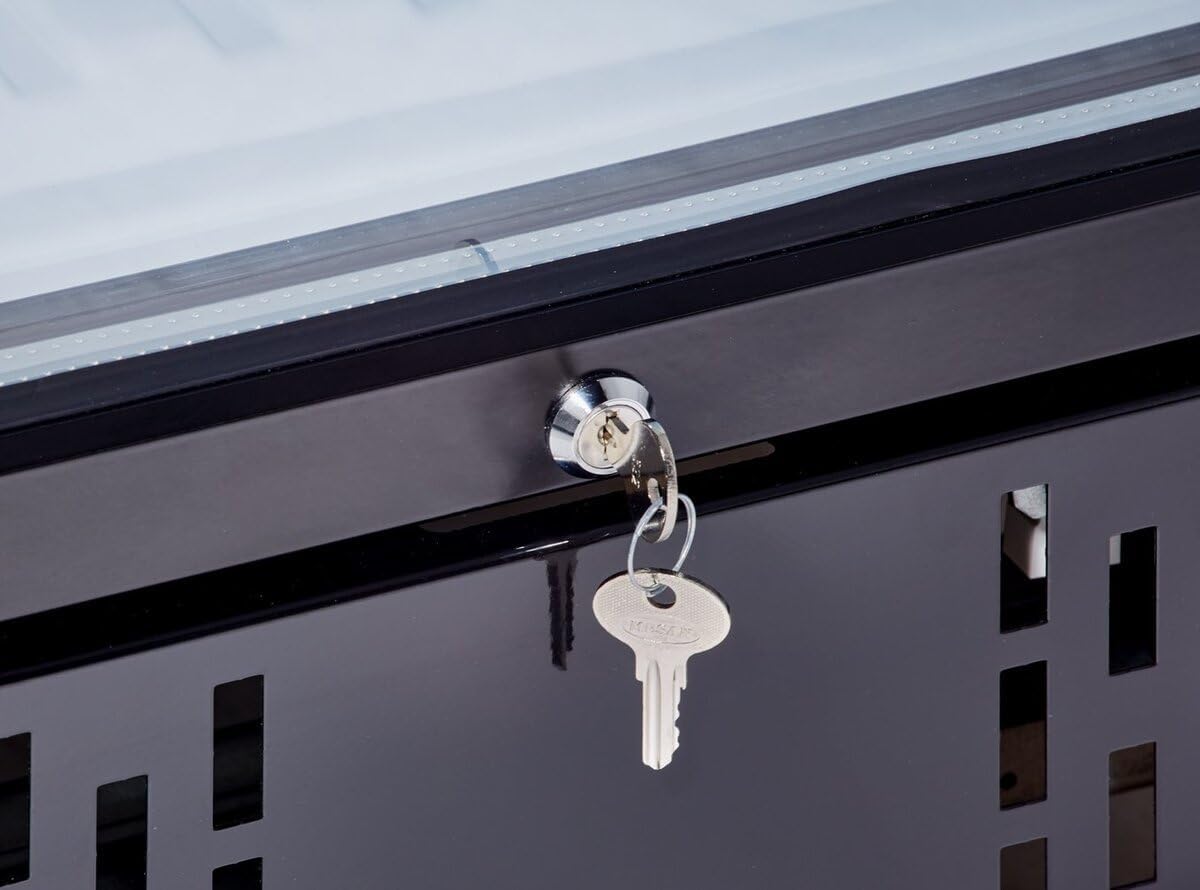 GastroHero Getränkekühlschrank Profi 382 für die Gastronomie, Made in Europe, 4 verstellbare Einlegeböden, 382 Liter Kühlraumvolumen, Kühlschrank mit Glastür, Abschließbar, Gastronomiebedarf, Schwarz