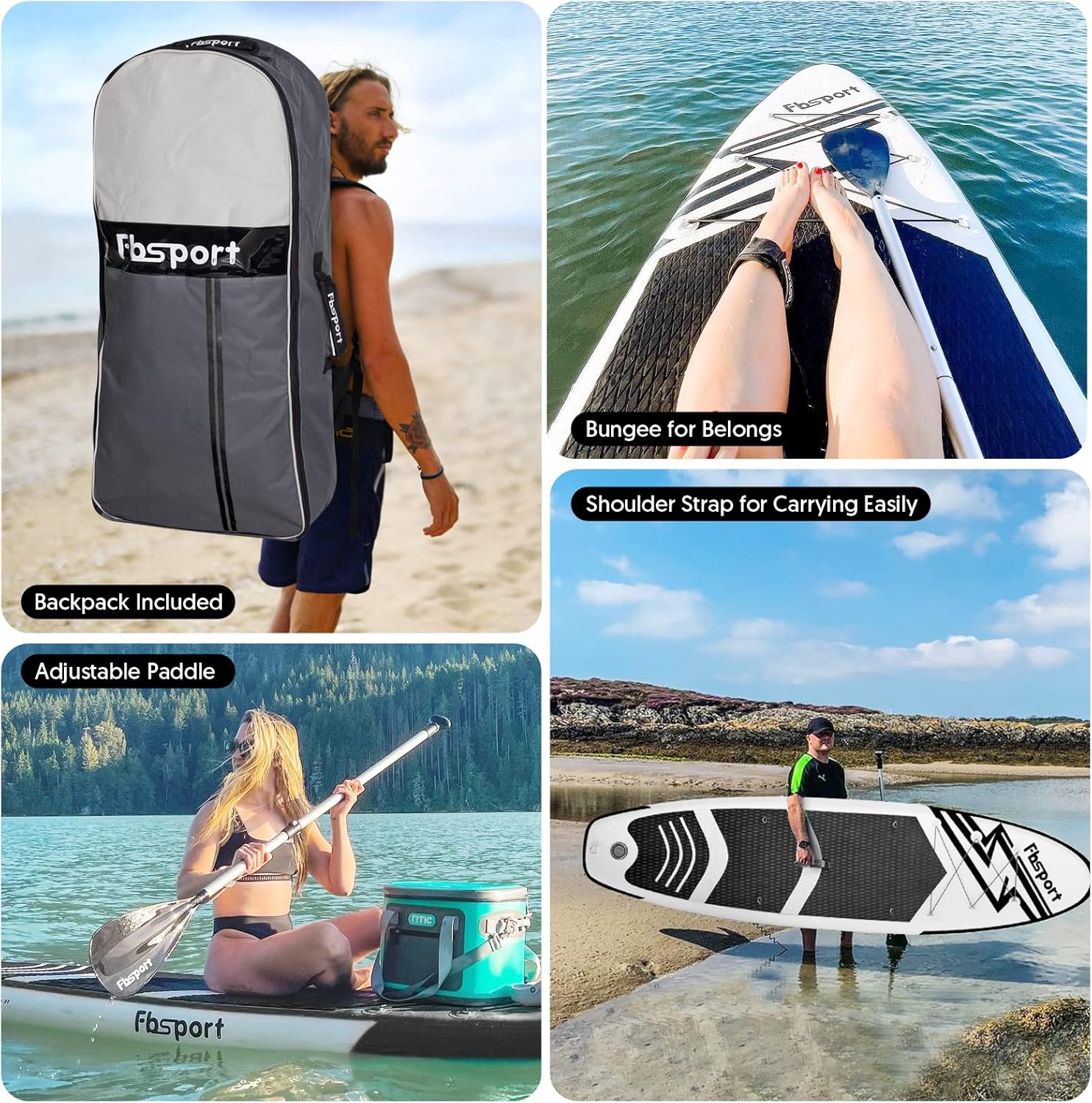 Premium-Stand-Up-Paddle-Board, Yoga-Board mit strapazierf?higem SUP-Zubeh?r und Tragetasche | Breiter Stand, Surf-Kontrolle, rutschfestes Deck, Leine, Paddel und Pumpe f��r Jugendliche und Erwachsene
