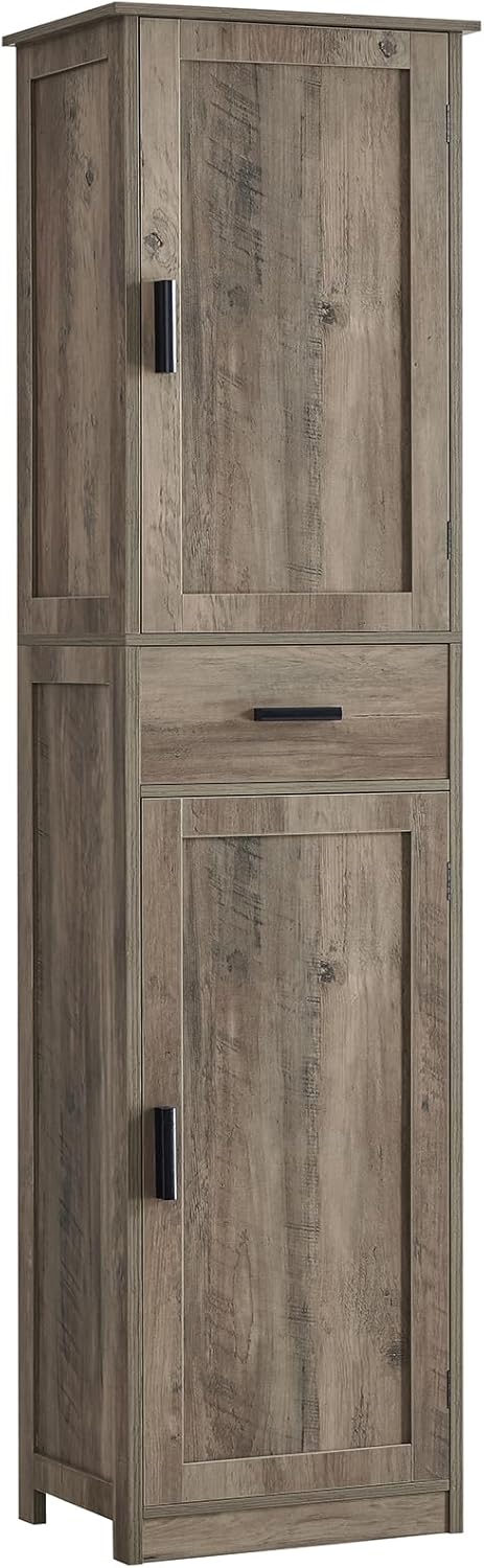 usikey 67'' Tall Bathroom Cabinet, Storage Cabinet with 4 Shelves & 2 Doors