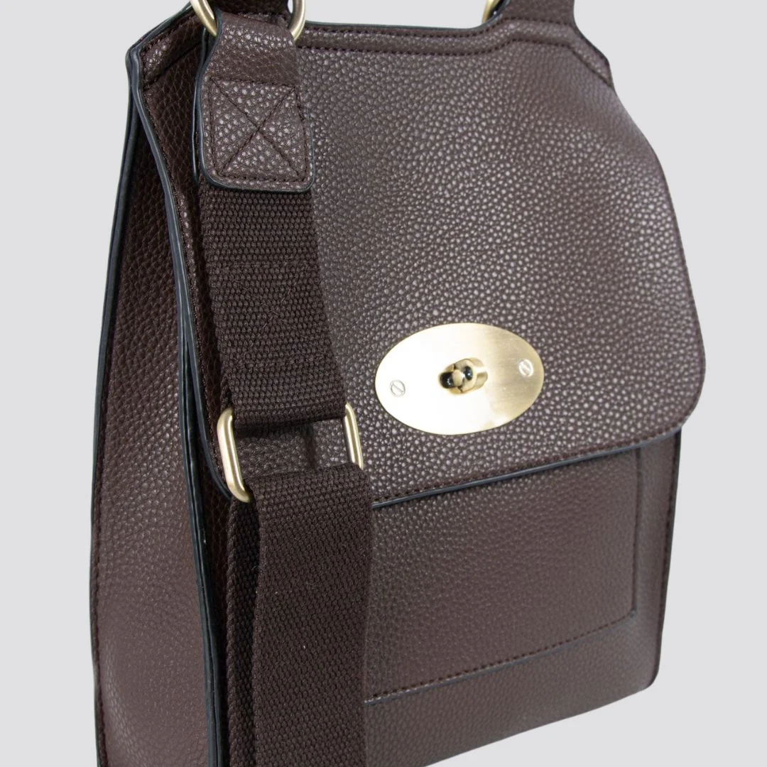 Lily Crossbody Messenger Bag | Dark Brown