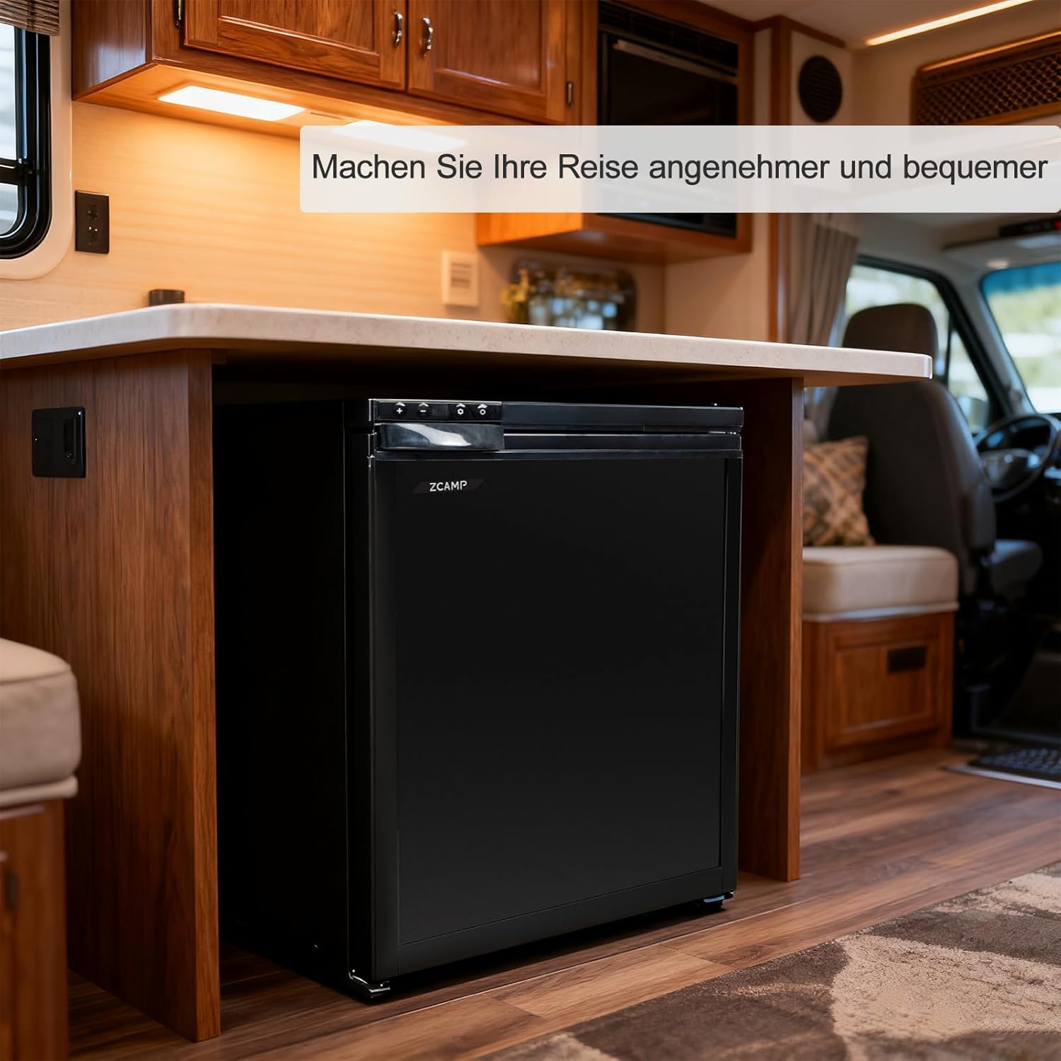 CR65S 59L, Frigo 12V Camping Car Porte Réversible,Réfrigérateur Silencieux pour Camping Voiture Chambre Caravane, Noir, -20℃ BIS 20℃