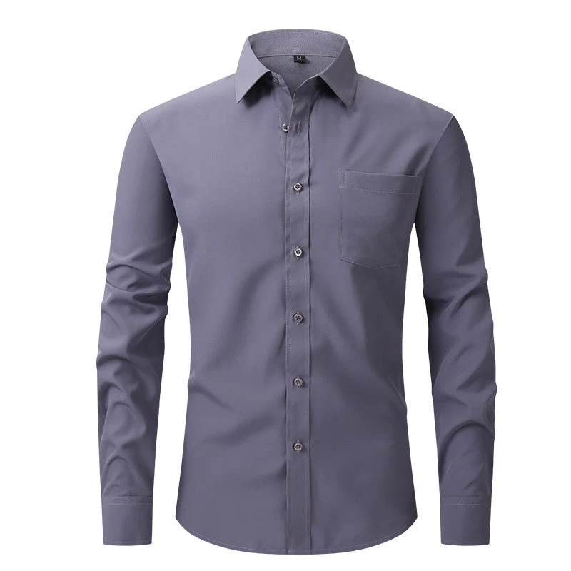 Sommerhemd Leichtes Langarm Modern Fit Herren Hellblau