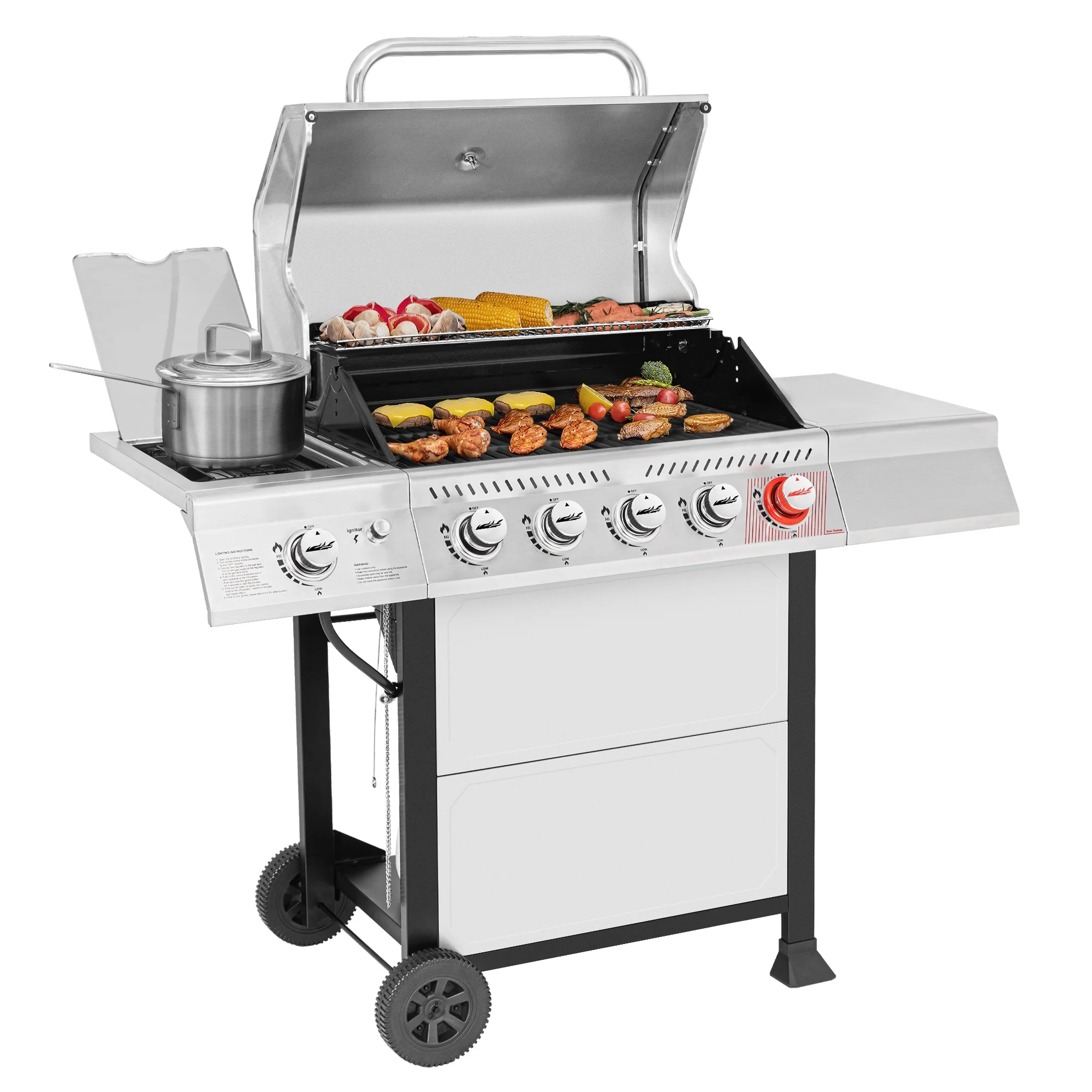 2025 Royal Gourmet GA5401T Gasbarbecue met 5 Branders, Sear Burner en Zijbrander, 64.000 BTU