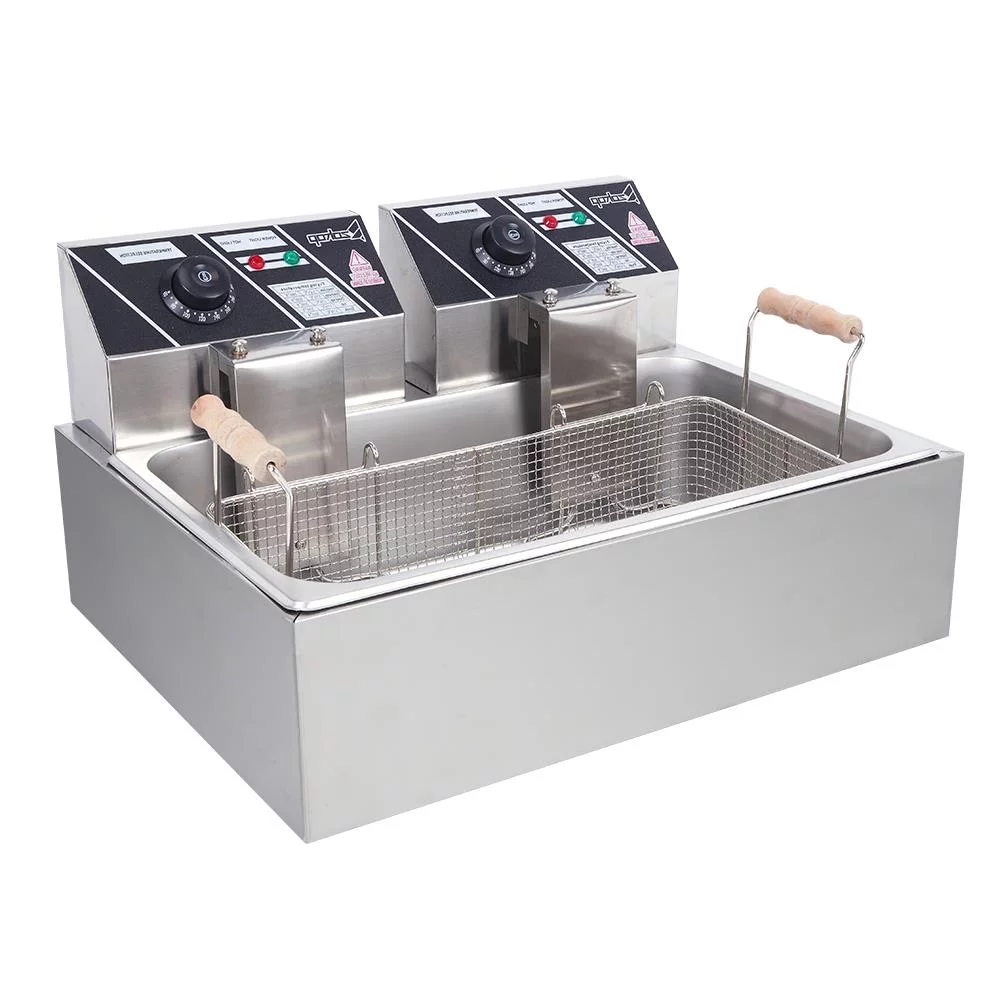 Winado commerci?le/huishoudelijke friteuse van roestvrij staal met een inhoud van 23,26 Qt / 22 L