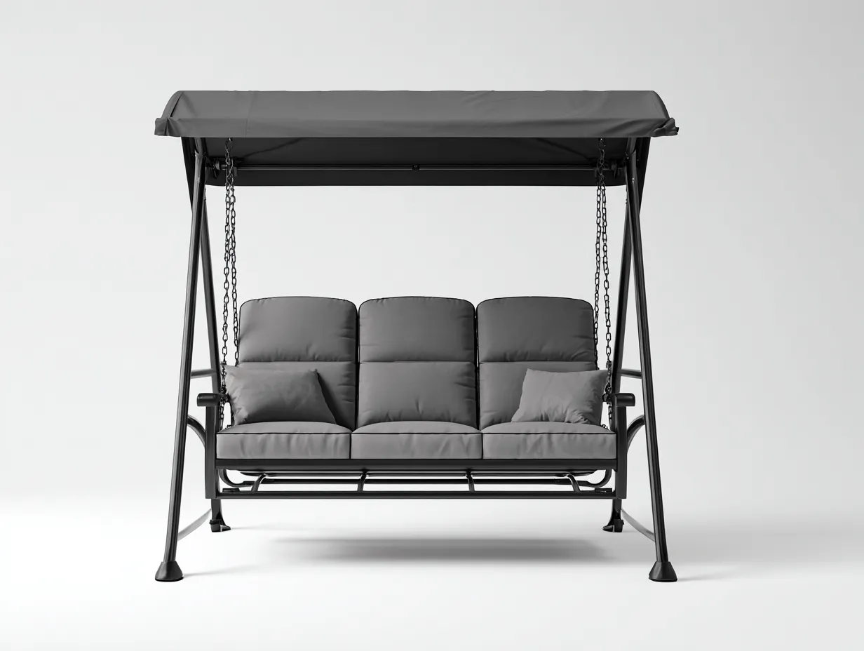 Gartenschaukeln - Metall-Polyester - 205x125x178 cm - Schwarz-Grau - Modernstil