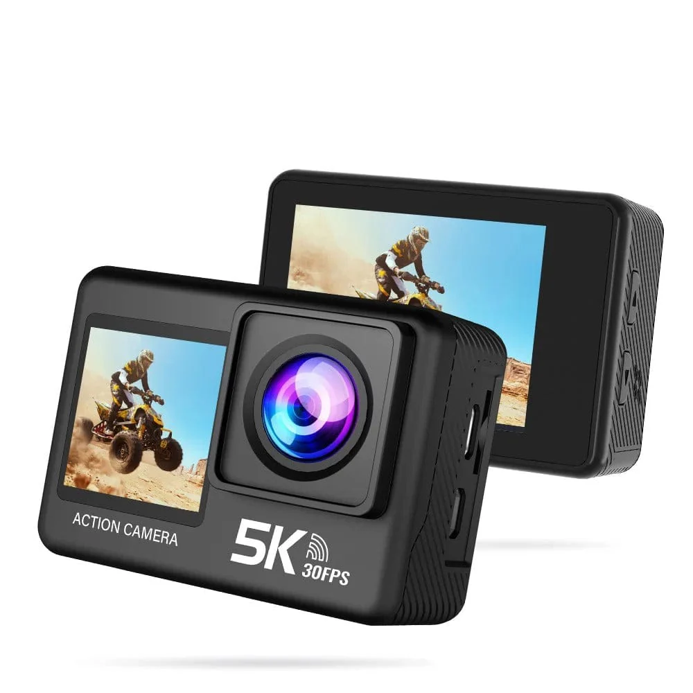 5K Waterproof Action Camera with 4K60FPS, Touch Screen & Wi-Fi