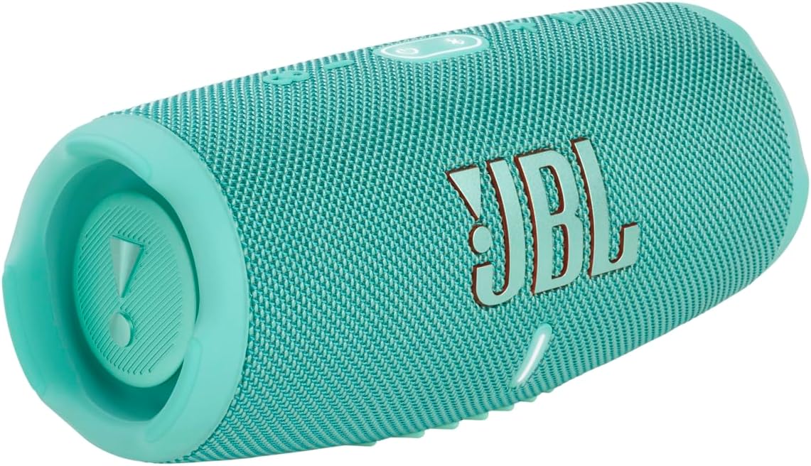 JBL Charge 5 Bluetooth-Lautsprecher in Schwarz – Wasserfeste, portable Boombox mit integrierter Powerbank – Eine Akku-Ladung für bis zu 20 Stunden kabellosen Musikgenuss