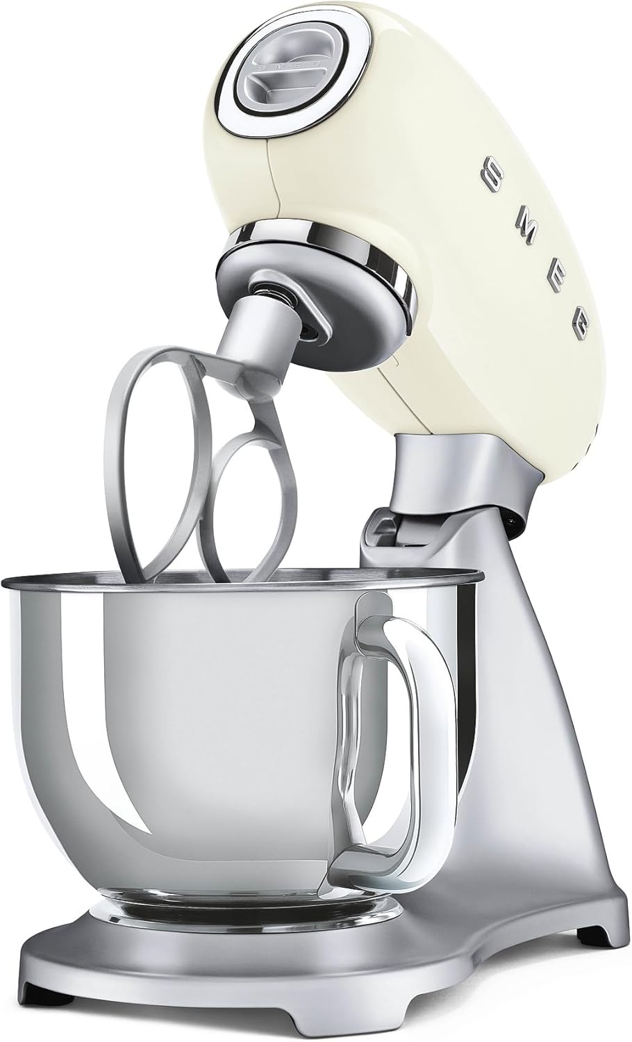 Smeg, SMF02PKEU Küchenmaschine, 10 Geschwindigkeitsstufen, Planetenrührwerk, Sicherheitsabschaltung, 2 Rührbesen, Kugelgriff aus Edelstahl, 800 W, Rose