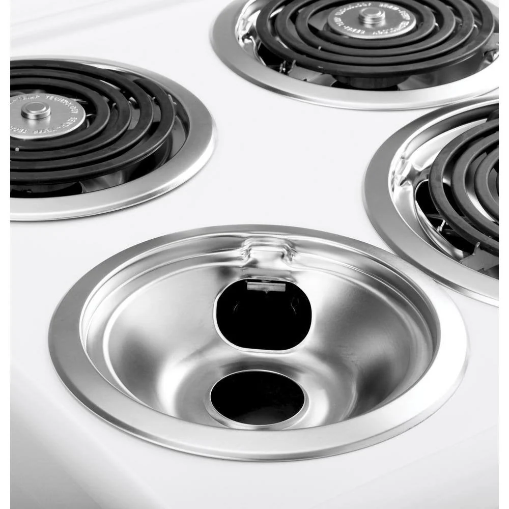 20-inch electric oven with 4 cooking zones, freestanding, in white