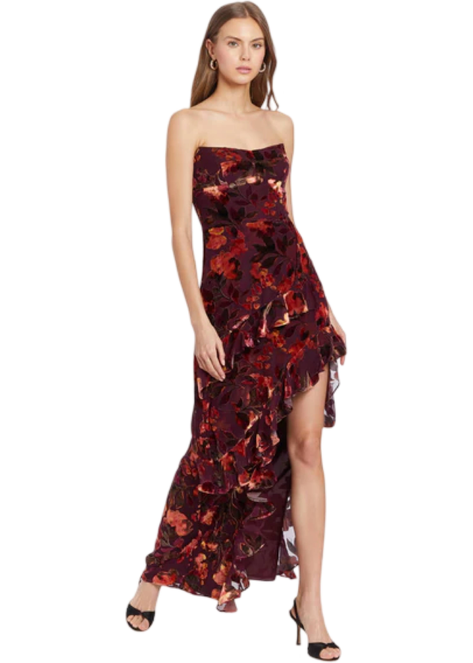Amanda Uprichard Magnolia Maxi Dress in Burgundy