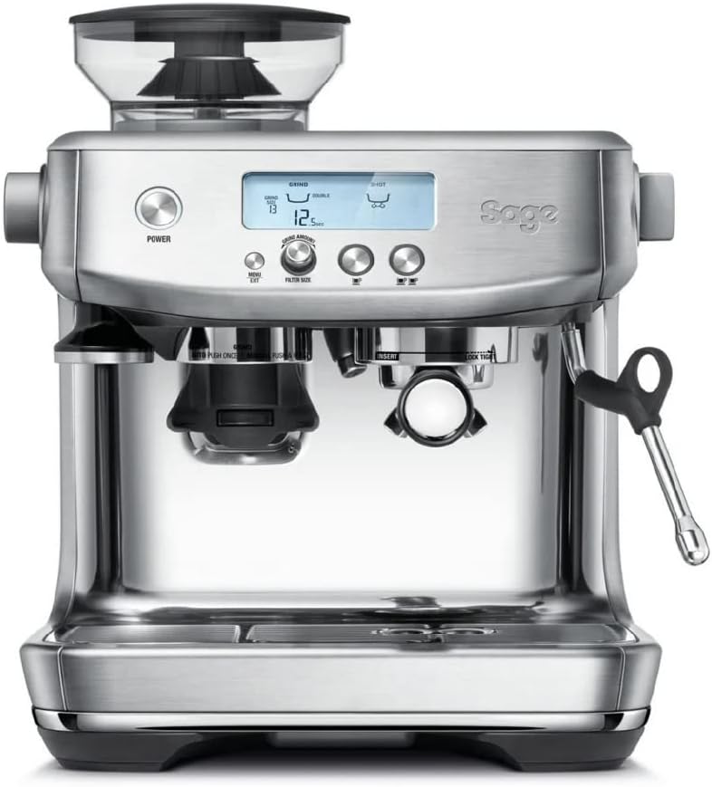Sage Appliances the Barista Pro Espressomaschine und Kaffeemaschine mit Milchaufschäumer, Siebträgermaschine, SES878BTR, Mattschwarz