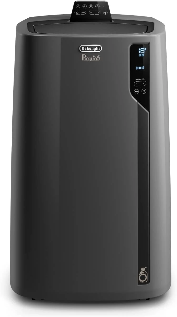 Pingüino PACEL112 Silent Aire Acondicionado Portátil Silencioso con Tecnología Eco Real Feel y Cool Surround, Función Deshumidificadora, 2.9 kW, 63 dB, Plástico, Negro, Clasa A, hasta 110m3