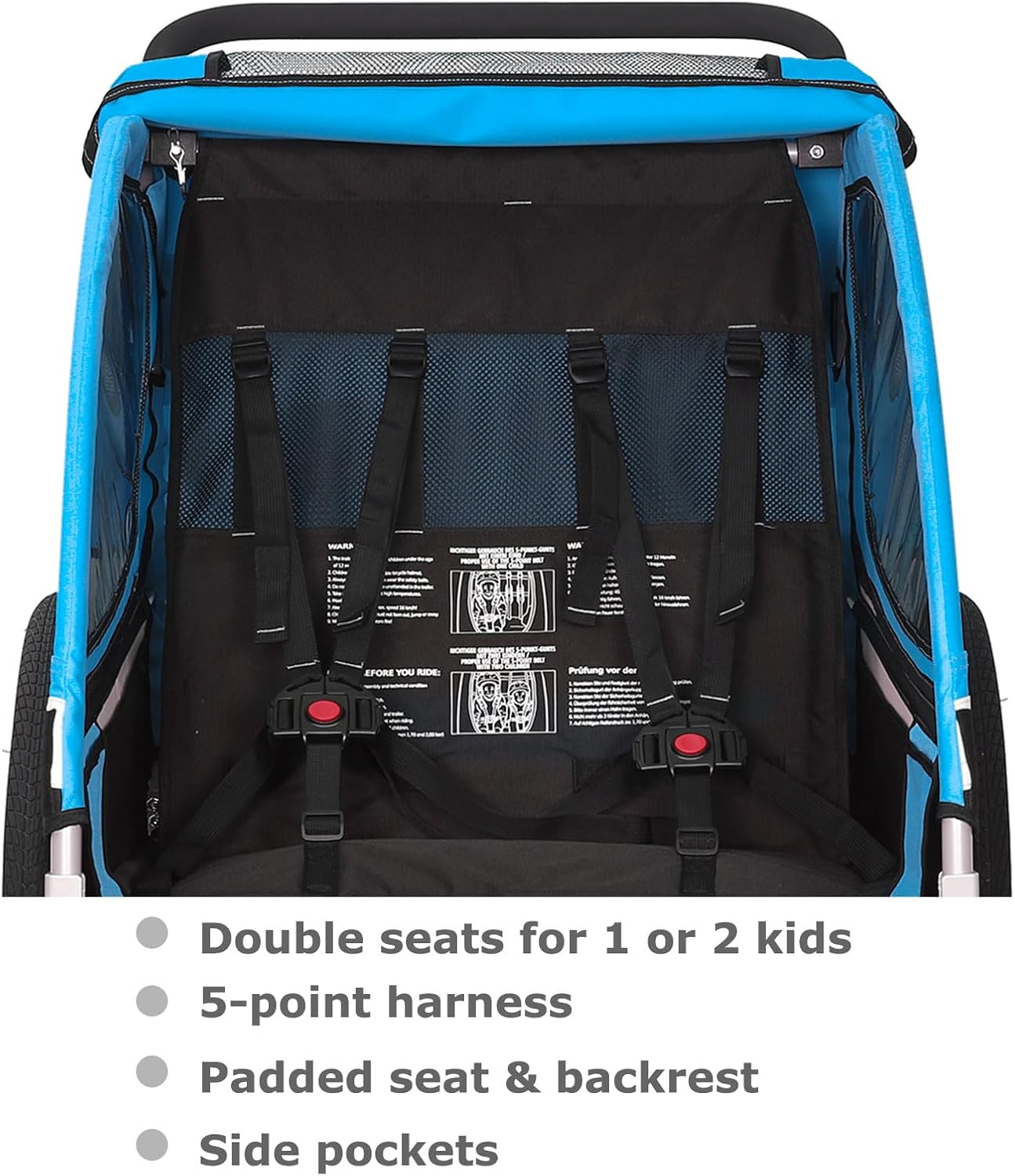 Tiggo S2 Kinderanhänger mit Federung Jogger 2 in 1 Kinder Buggy fahrradanhänger Anhänger 360° Drehbar