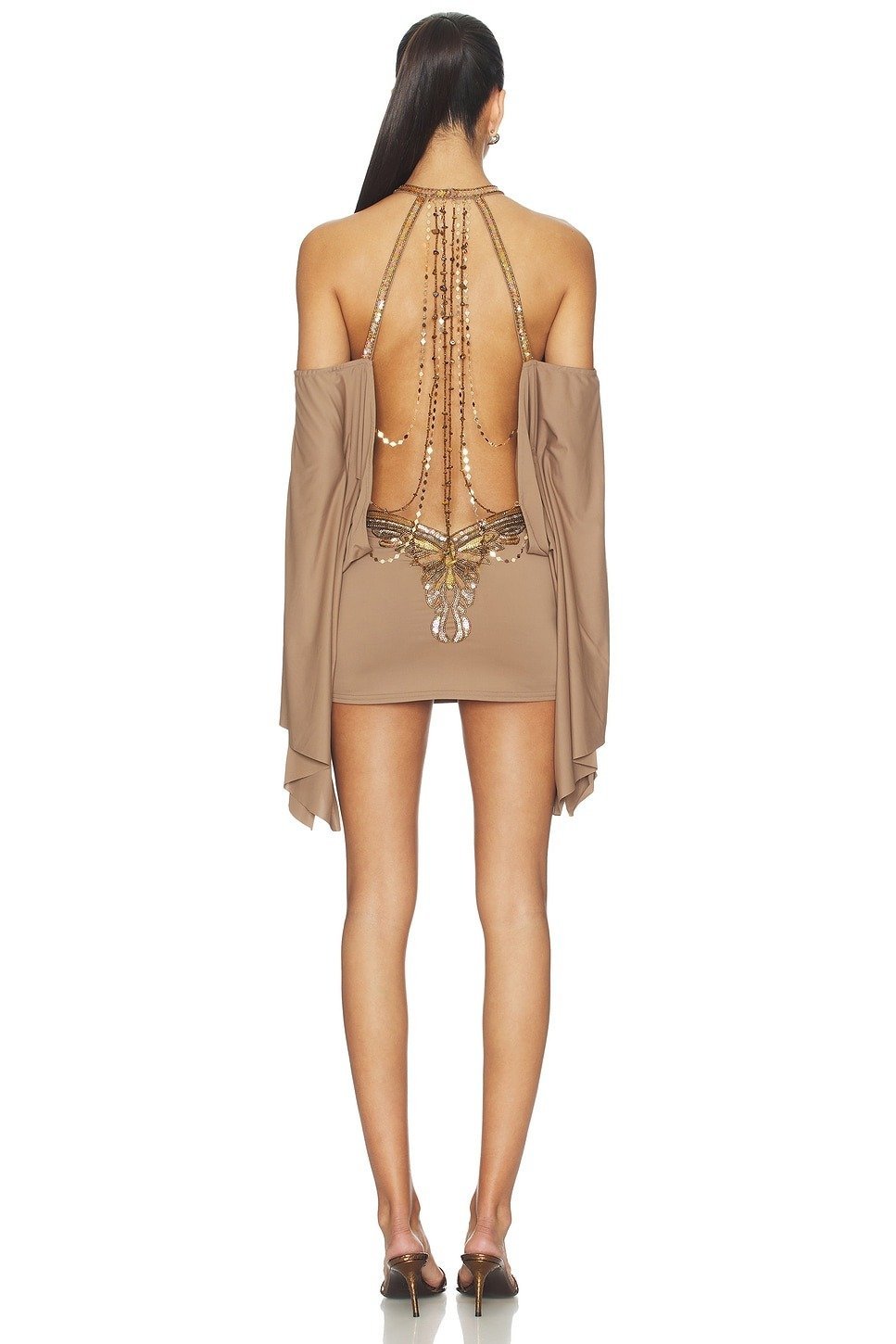 Jaded London Backless Embellished Mini Dress