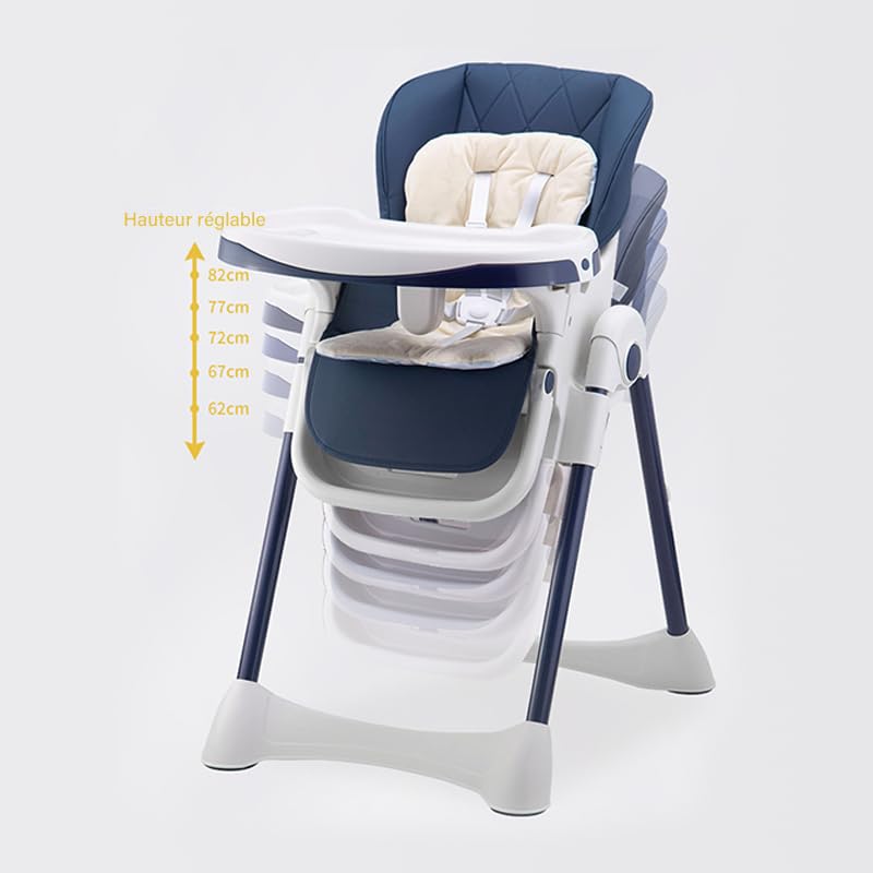 Joyeuse Planet   Seggiolone Evolutiva LUXTAR, Poltrona Bambino, 0 6 anni, Piegato, Pronto per l'uso, Pieghevole compatto, Due vassoi, Poggiapiedi Regolabile, Nascita (Blu) : Prima infanzia