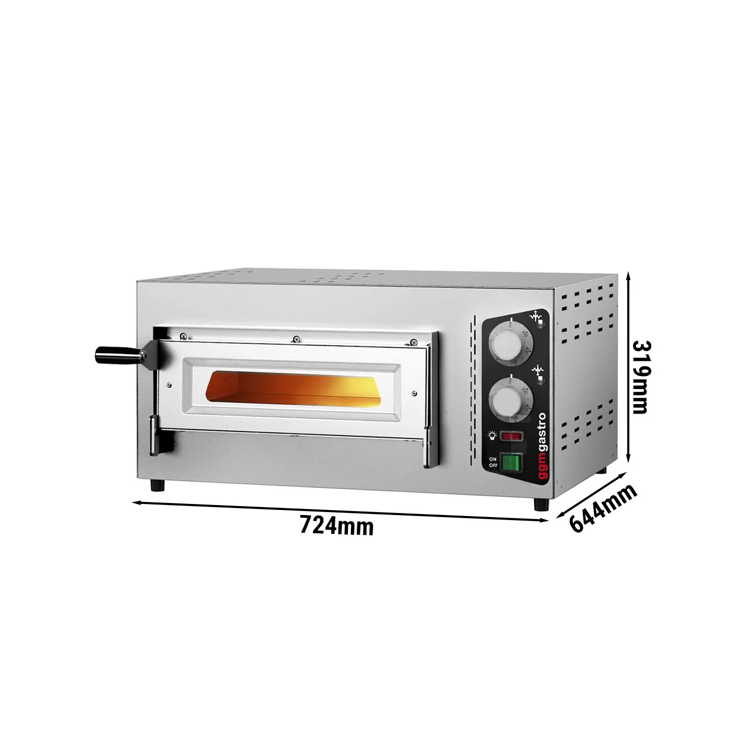 Elektrisk pizzaovn �C 4 x 24 cm �C Manuell
