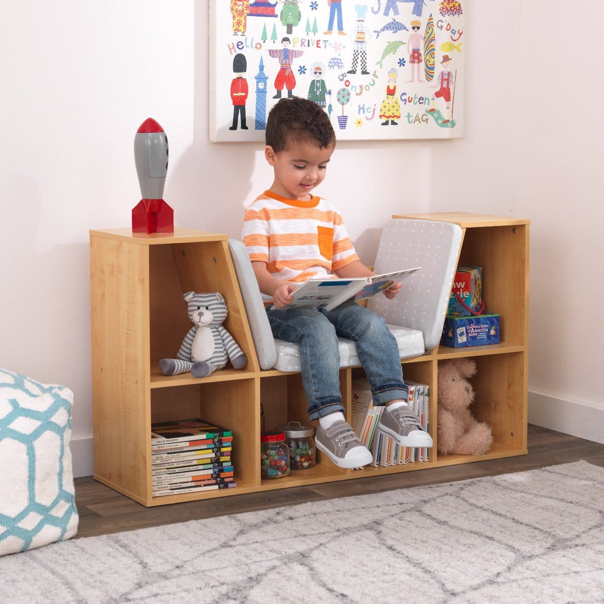 Boekenkast met leeshoek - Natuurlijk