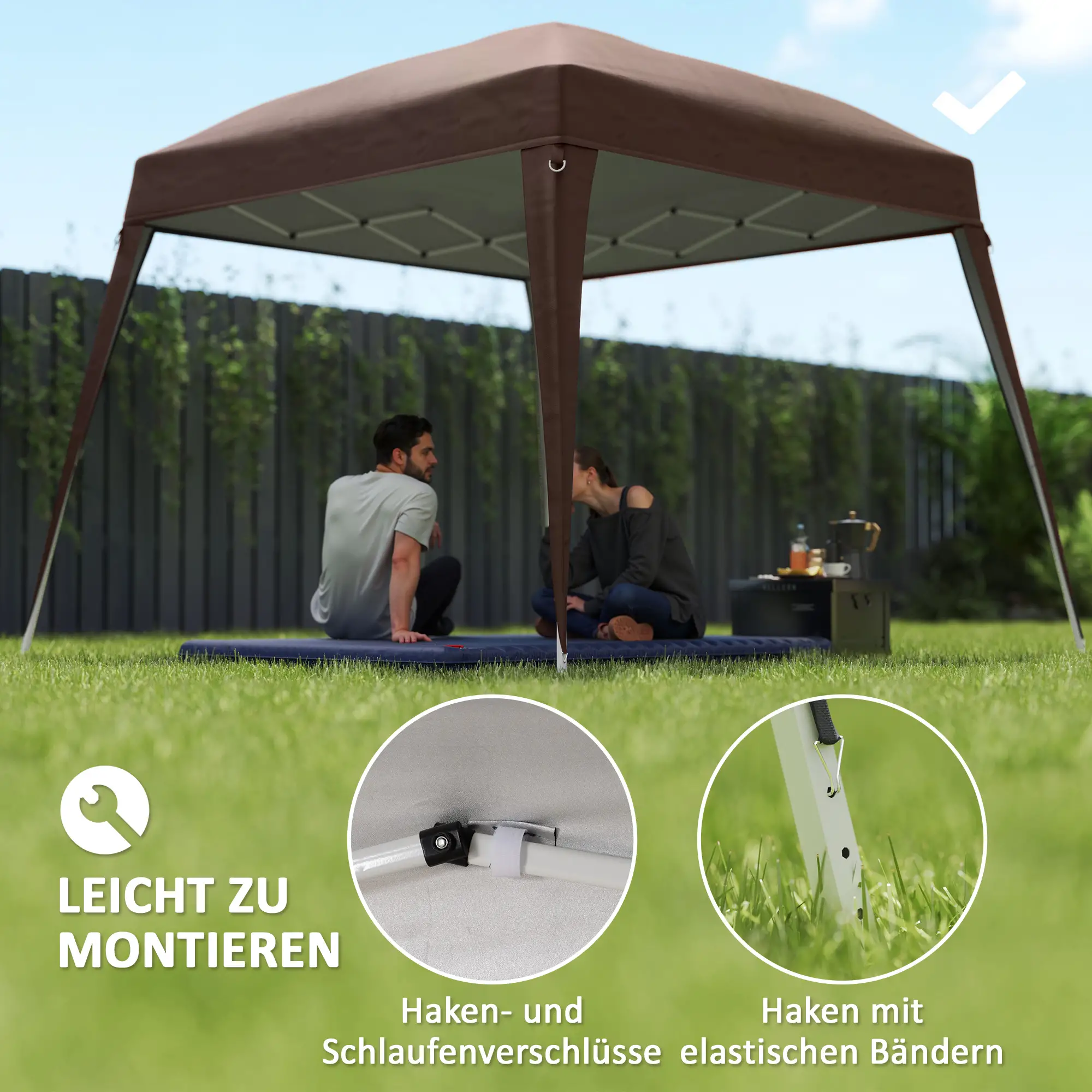 Outsunny Paviljoen Vervangend Dak UV50+ Opvouwbaar