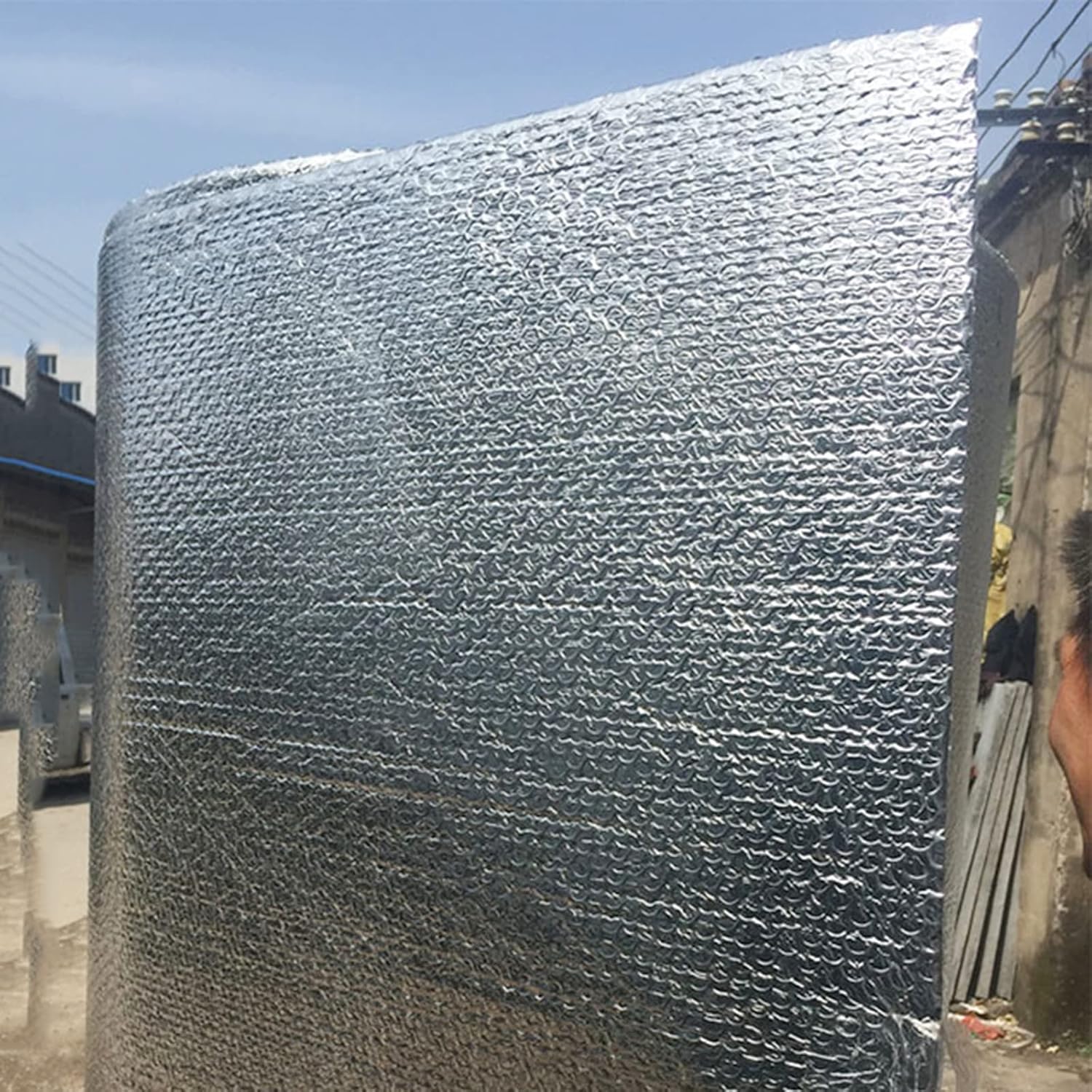 Luftpolsterfolie zur Isolierung, Reflektierende Isolierrolle for Dachböden, Garagen, Wohnmobile, Verschiedene Größen und Stärken(10mm(thk),1 * 7M(7m²))