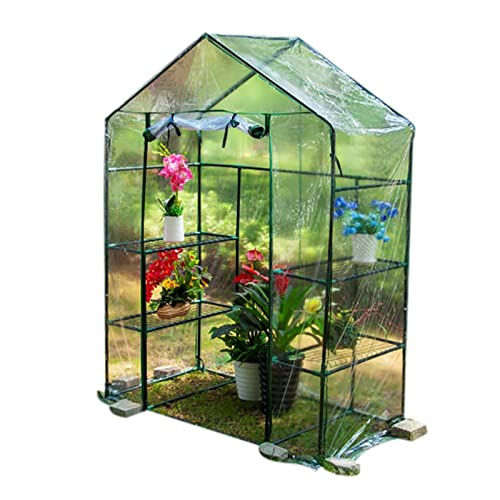 YUZES Serra Portatile Rinforzata Walk in, Serra in plastica da Giardino Esterno, con Porta d'ingresso con Cerniera avvolgibile Anteriore, Ripiani per Piante con Telaio Freddo per Patio : Amazon.it: Giardino e giardinaggio
