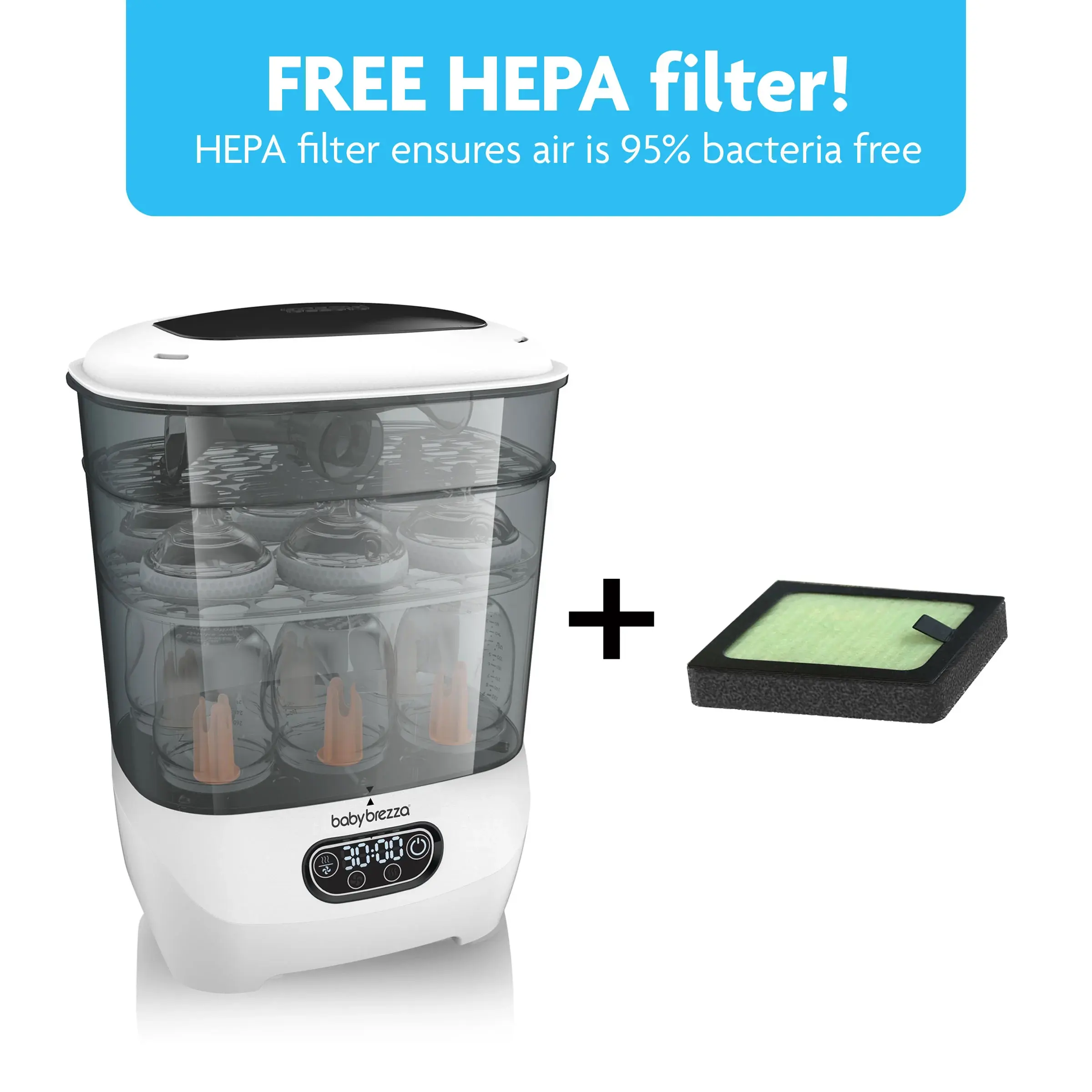 One Step? Babyfles Sterilisator en Droger Geavanceerd - Elektrische Stoomsterilisator met HEPA-filter