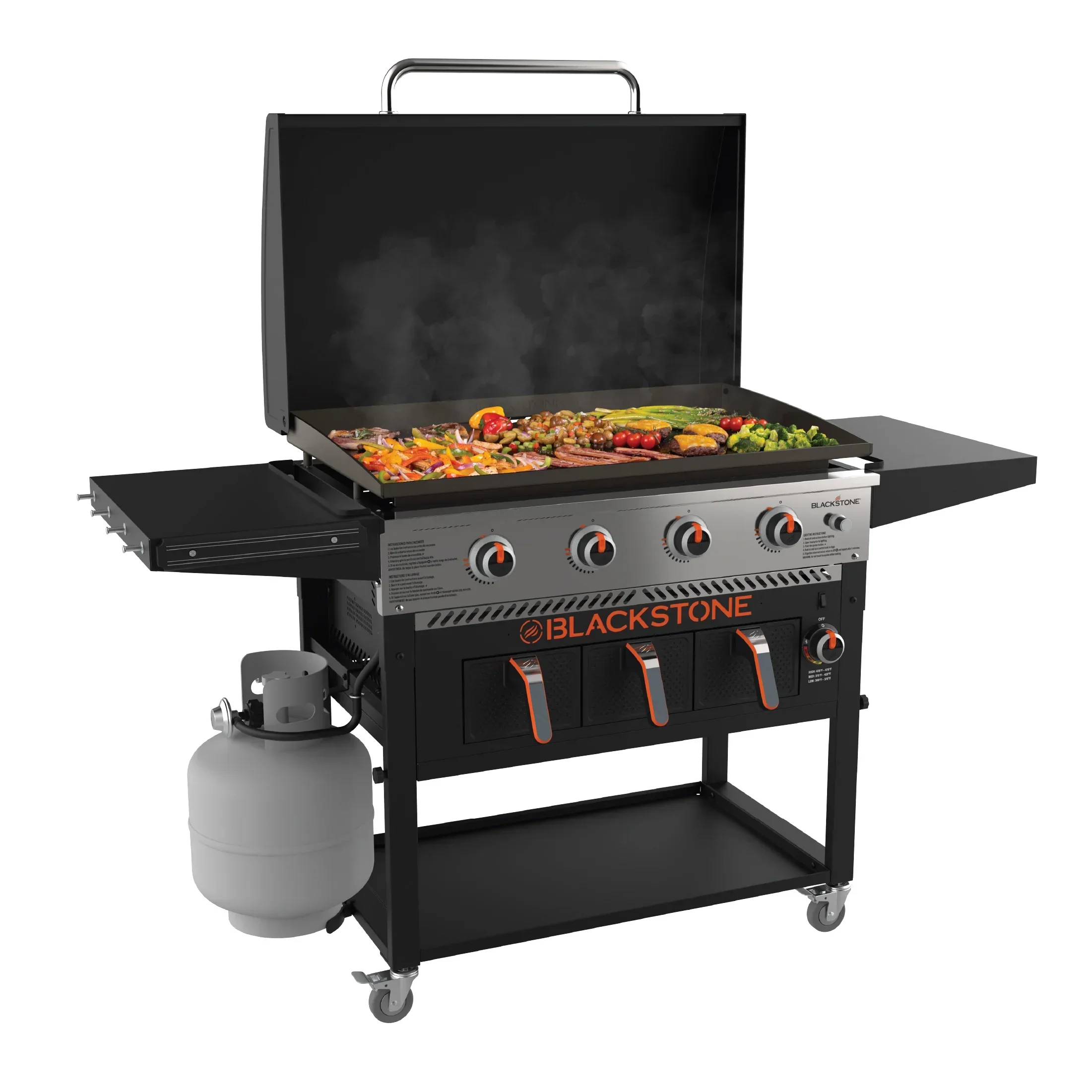 Blackstone 4-Burner 36 Propane Griddle with Air Fryer and Hood