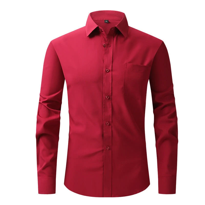 Sommerhemd Leichtes Langarm Modern Fit Herren Hellblau