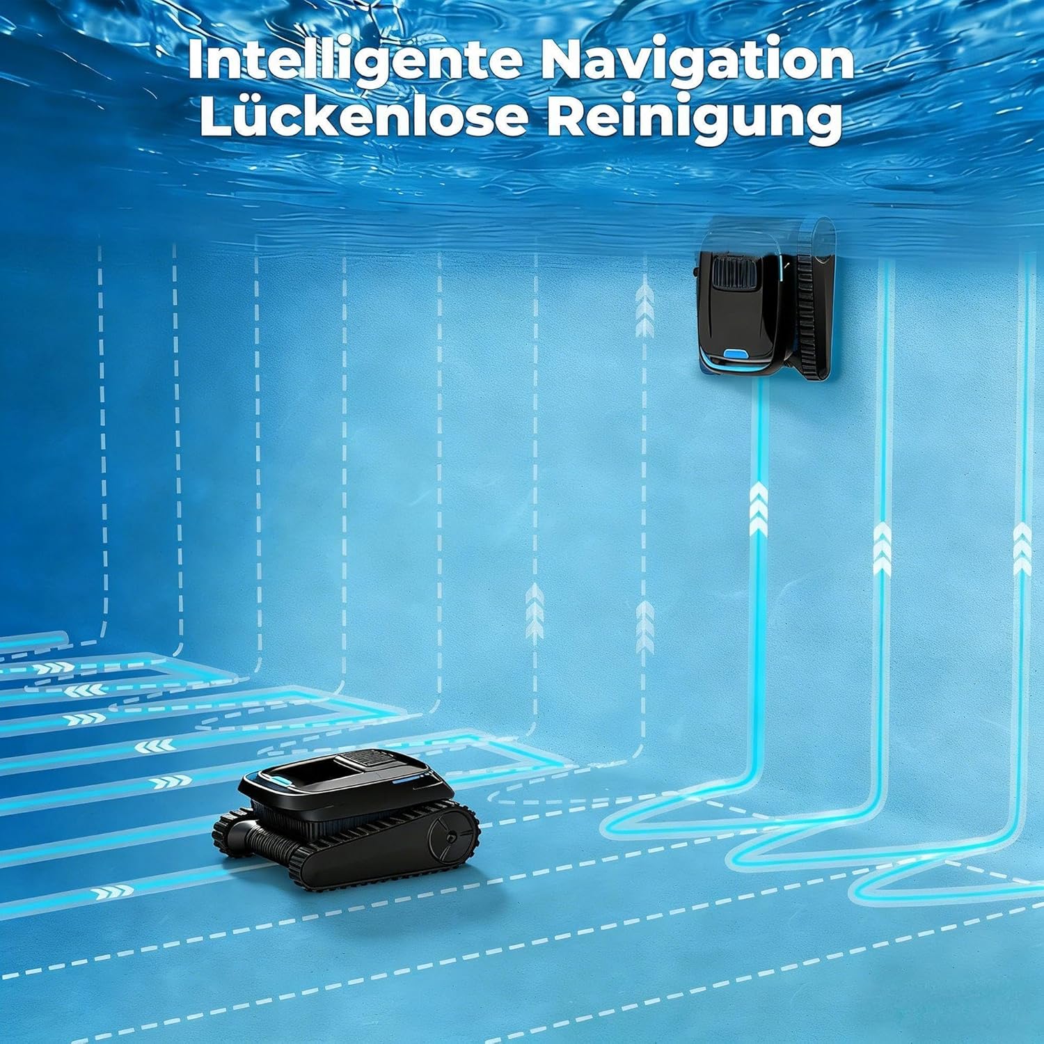 (2026 Neu) Poolroboter, Akku Poolsauger Kabelloser, PC10 Poolroboter Boden und Wand Wasserlinie, 18927 LPH Saugkraft, Intelligenten Navigation, Poolreiniger für Aufstellpool bis 170㎡