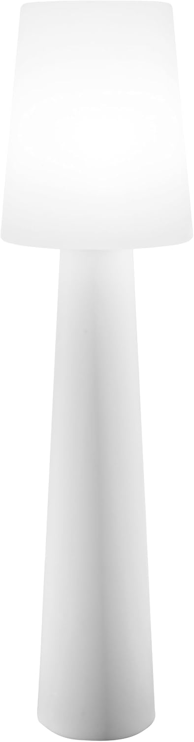 8 seasons design LED Stehlampe No. 1-160cm groß (Weiß), E27, RGB Farbwechsel, dimmbar, Fernbedienung – wetterfest – Stehleuchte für innen & außen (Garten, Terrasse) - robust und langlebig