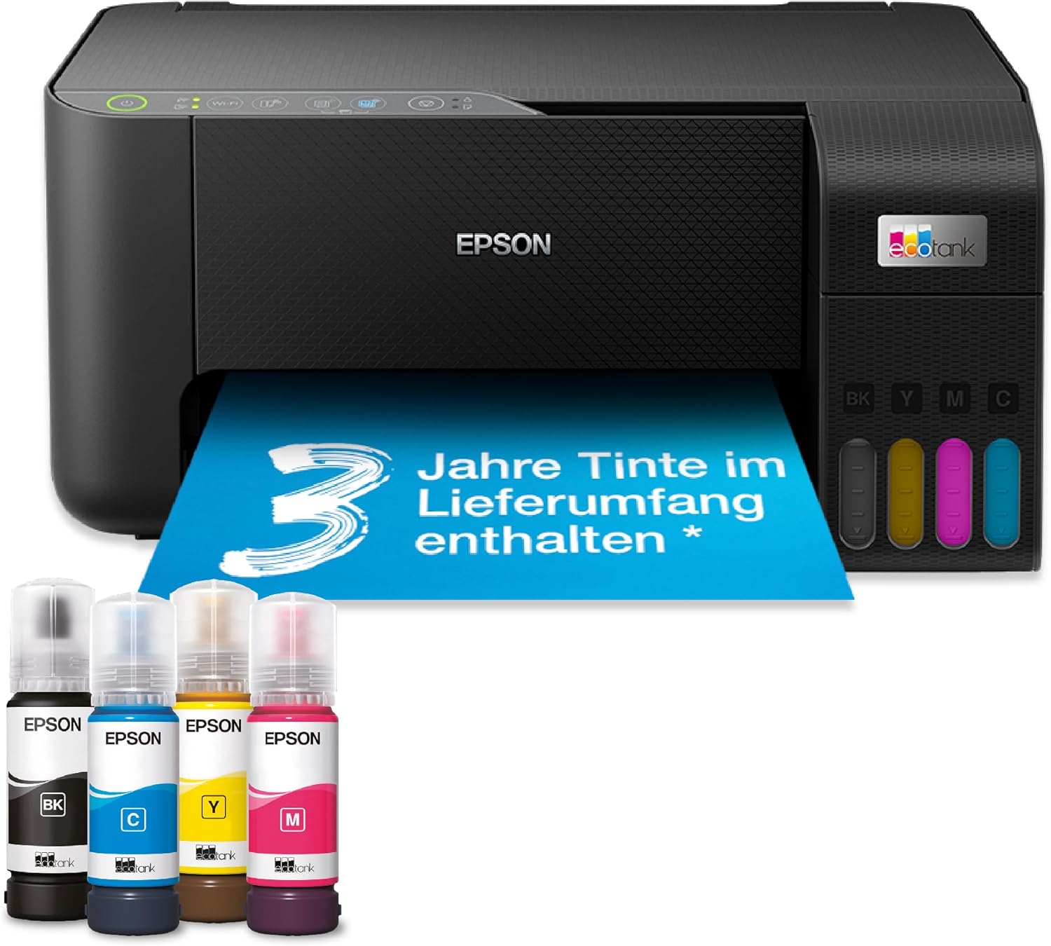 EcoTank ET-2862 Tintentankdrucker | für vielbeschäftigte Haushalte | WLAN | A4 | Drucken, Kopieren, Scannen | inkl. Tinte für bis zu 3 Jahre