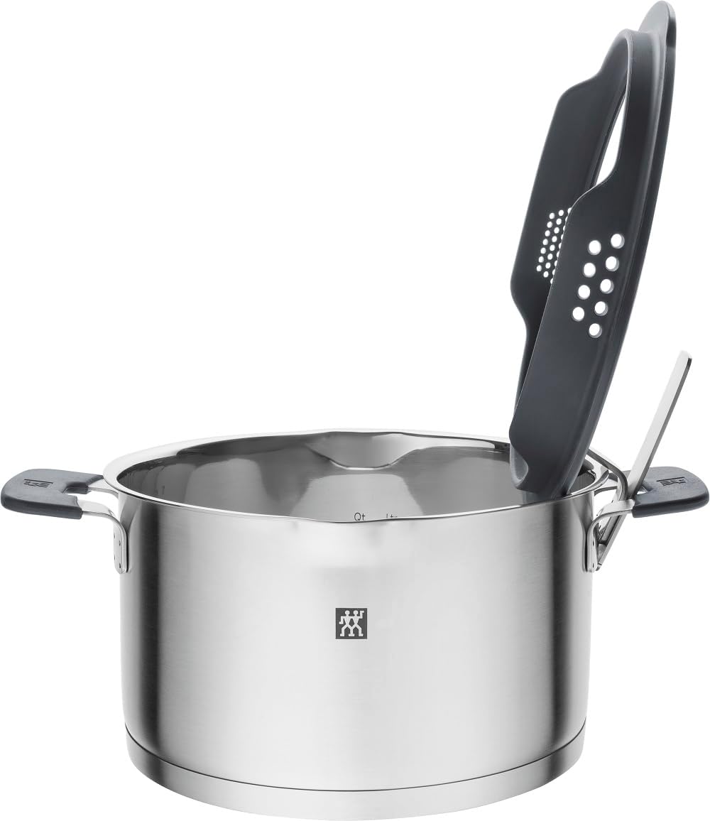 ZWILLING Simplify Kochtopf-Set 5-teilig, Mit Ausgießfunktion, Stay-Cool-Griffe, Induktionsgeeignet, Edelstahl, Silber