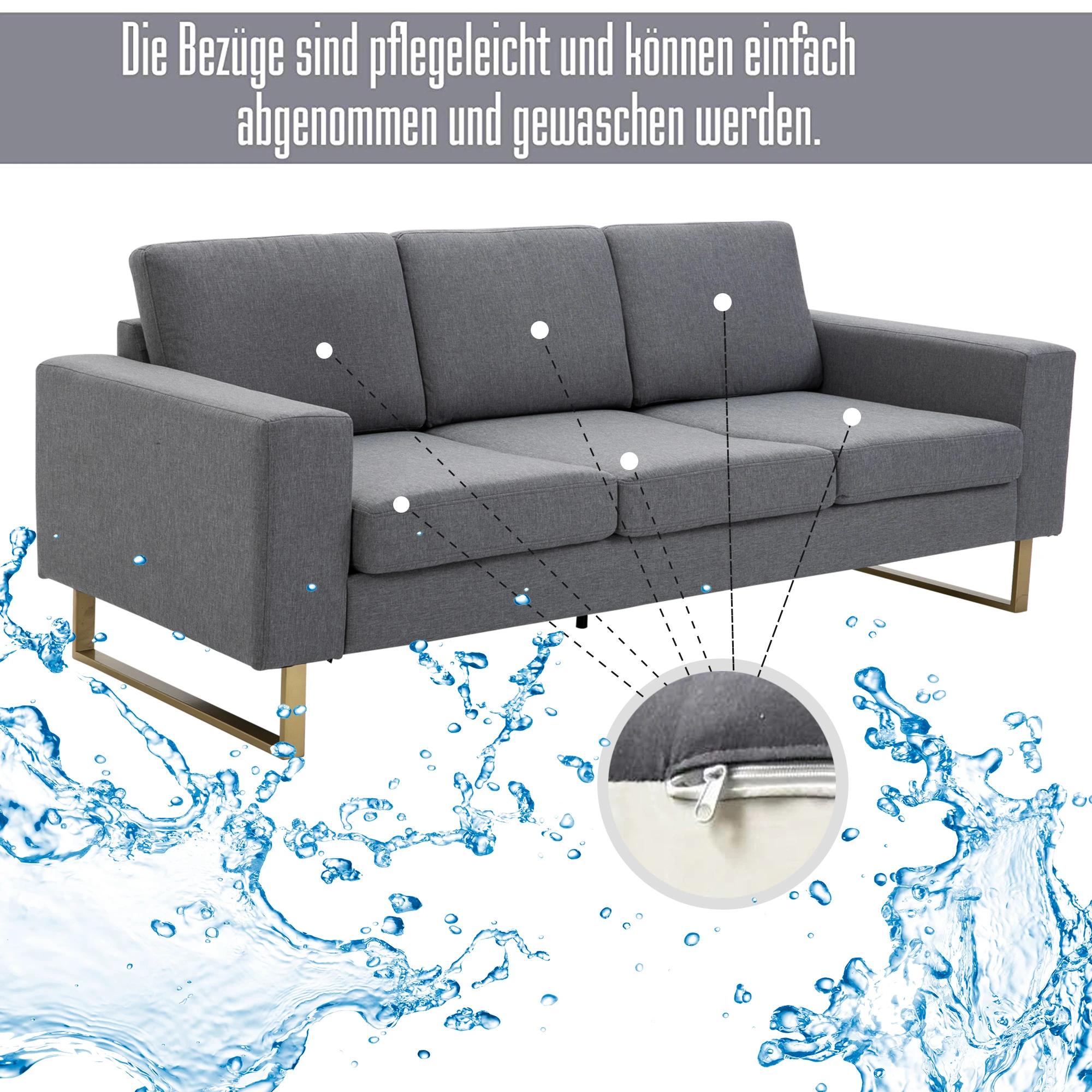 bank gestoffeerde 3-zitsbank tv-fauteuil gestoffeerde bank loungebank kussen