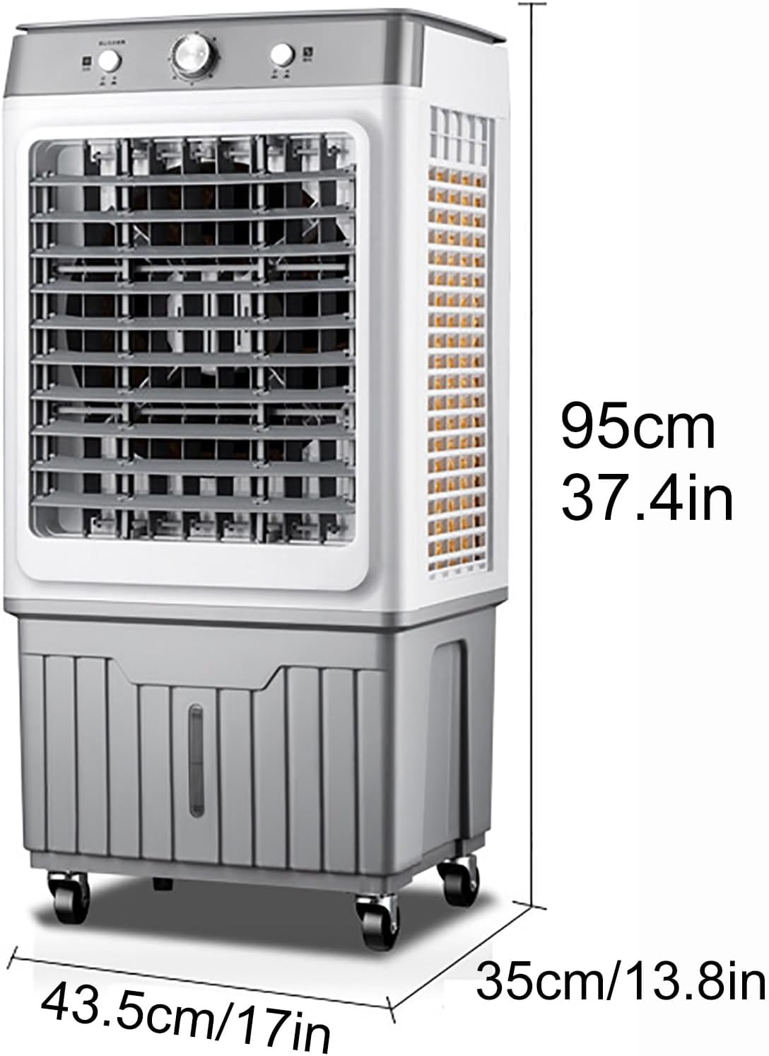 Verdunstungsluftkühler Ventilator - Heim & Gewerbe eiskalter Luftventilator Kühler zur Kühlung, Verdunstungskühler für Büro- & Lagerkühlung