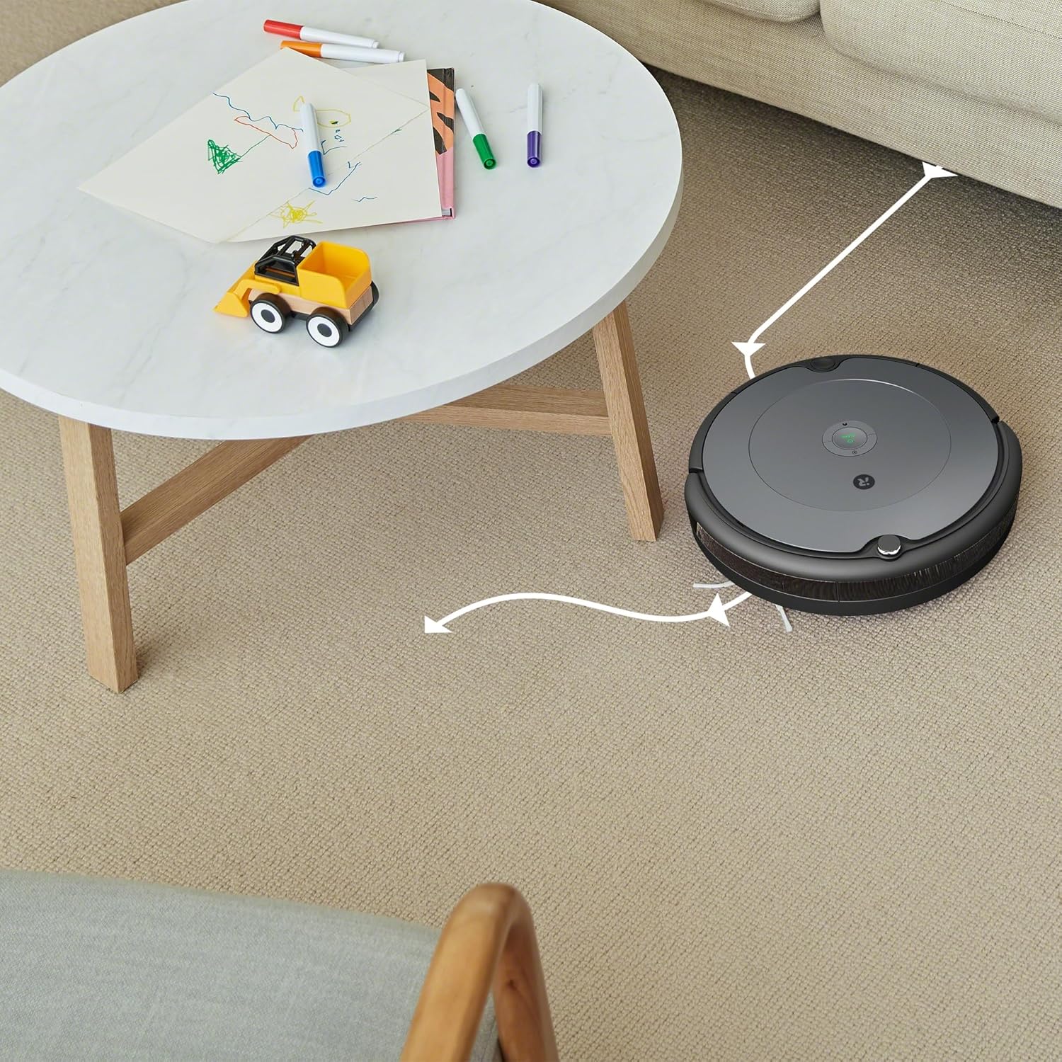 iRobot Roomba Combo Essential Saug- und Wischroboter (Y0112), leistungsstarkes Saugen und Wischen, 4-Stufen-Reinigungssystem, 3 Saugstufen, Spot-Cleaning, steuerbar über App, Tasten oder Sprache, Wei