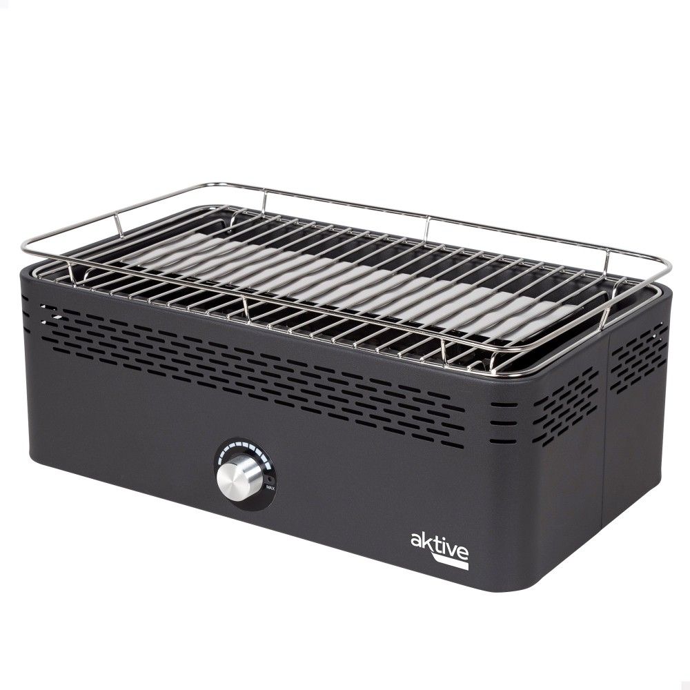 Aktywny przenośny grill węglowy, akumulatorowy, bezdymny, wymiary 45 x 28 x 19 cm, z zabezpieczeniem przed kapaniem