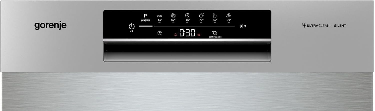 Gorenje GU642E90X Geschirrspüler/Unterbaugerät/59,9 breite/13 Maßgedecke/6 Programme/Total AquaStop/Ecoprogramm/Höhenverstellbar/Memory Funktion/Eco-Programm/Intensivprogramm/EEK: E/Grau-Metallic