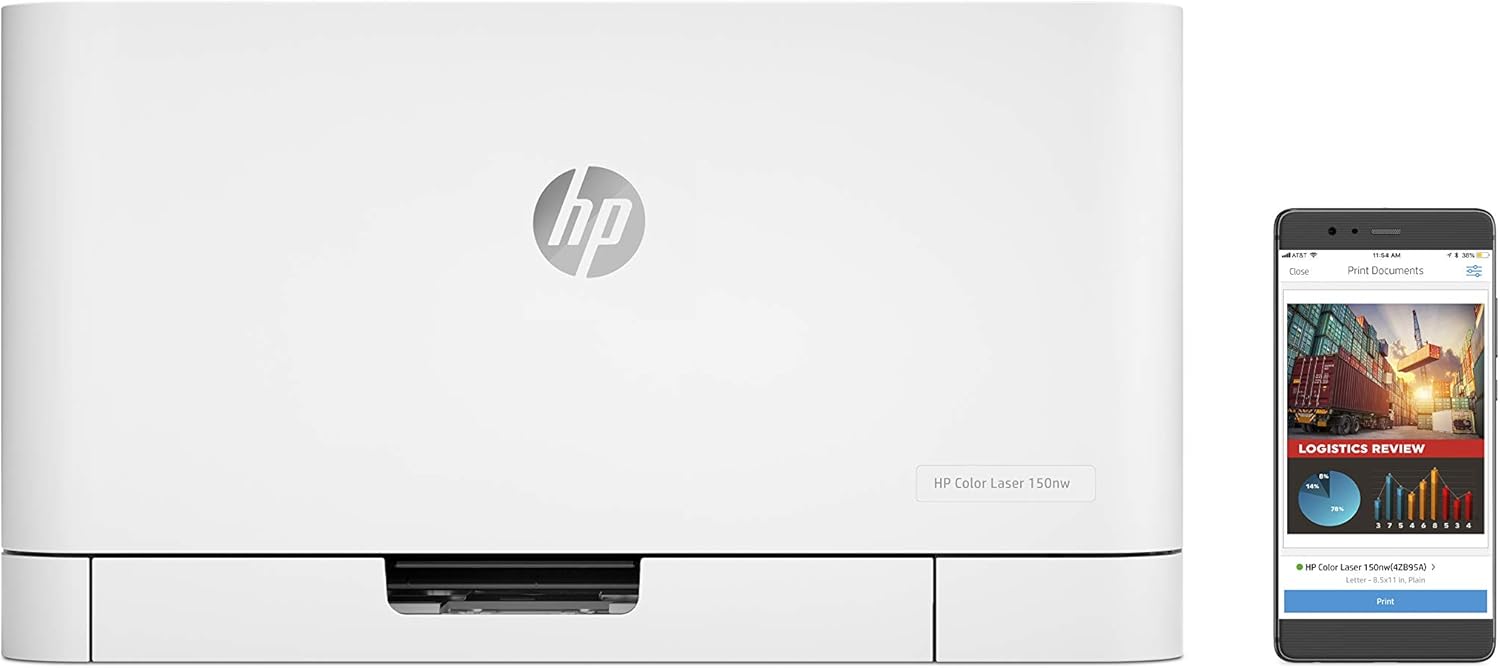 HP Color Laser 150nw Farb-Laserdrucker (Drucker, USB, LAN, WLAN),weiß-grau