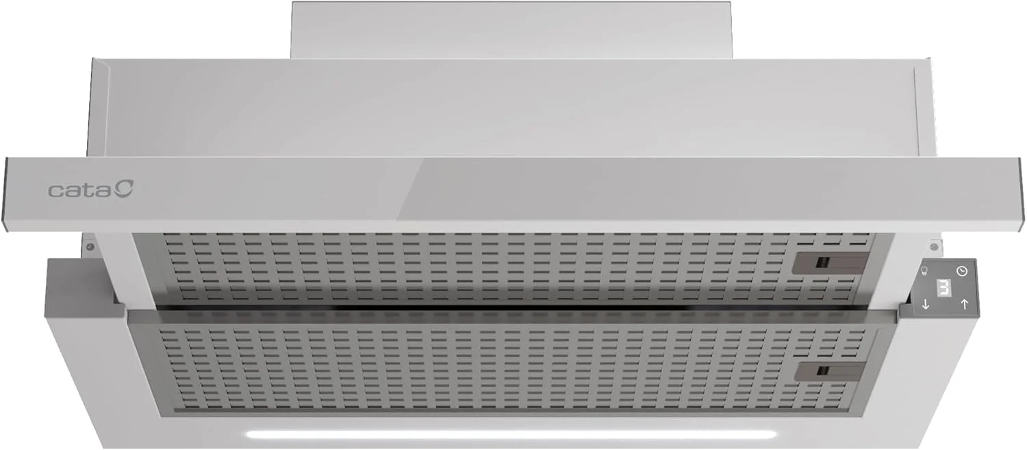 Cata Campana Extractora TFH 6830 GWH 6 Niveles de Extracción Panel de Control Táctil Nivel Sonoro 46 db Motor Extra Silencioso Iluminación LED Interior Blindado Fácil Limpieza Ancho 60 cm Color Blanco