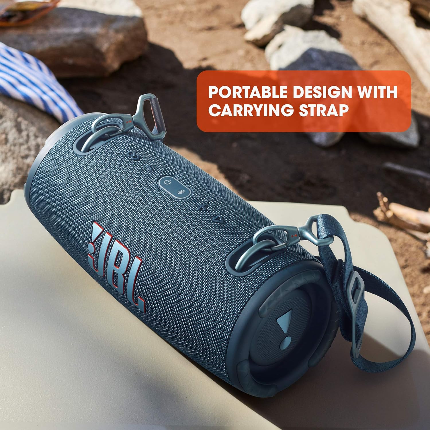 JBL Xtreme 3 Musikbox - Schwarz – Wasserdichter, portabler Stereo Bluetooth Speaker mit integrierter Powerbank – Mit nur einer Akku-Ladung bis zu 15 Stunden Musikgenuss