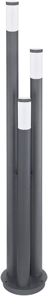 Außenleuchte Stehlampe Wegeleuchte außen Gartenlampen anthrazit IP44, Edelstahl Kunststoff opal modern, 1x LED warmweiß, DxH 28x170cm