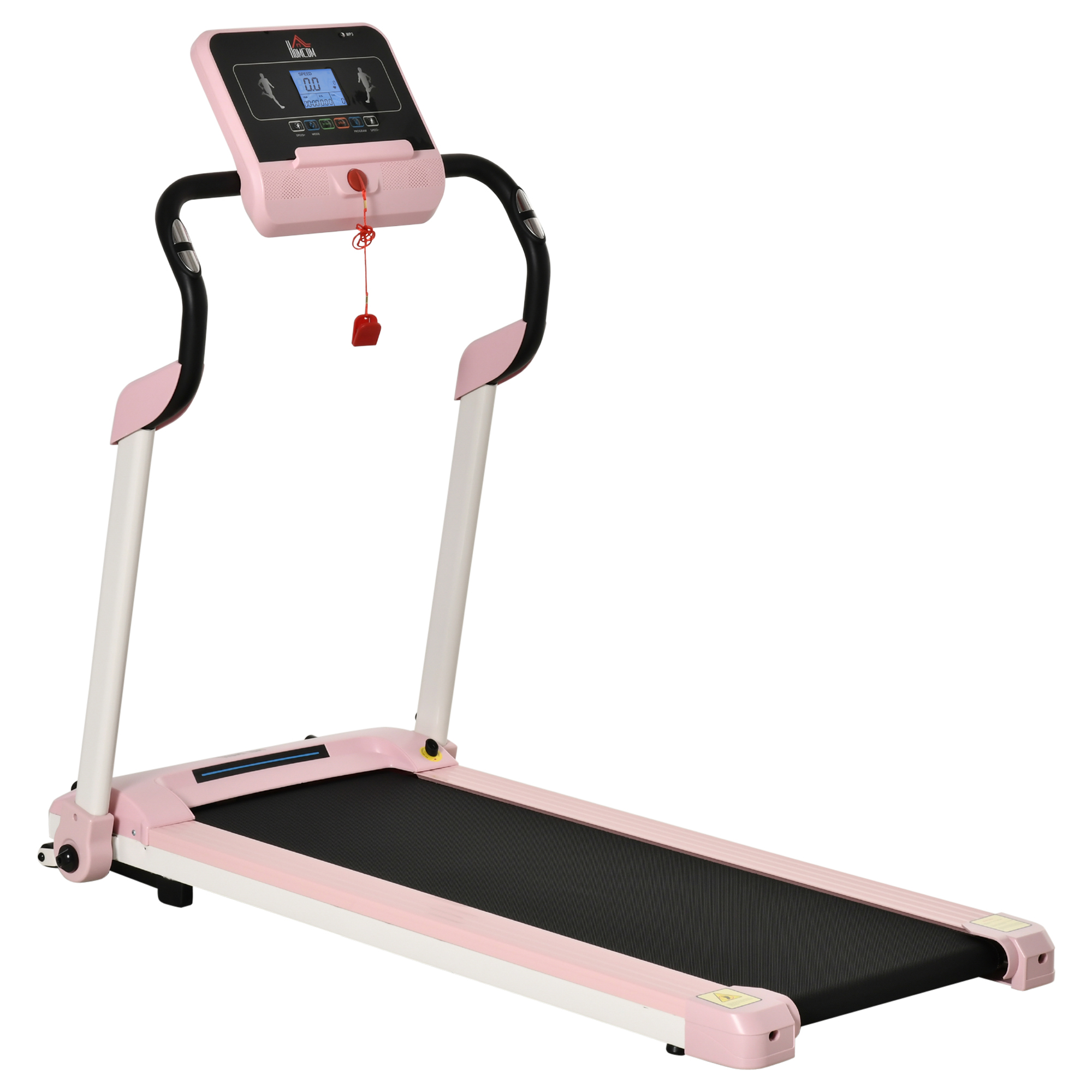 loopband opvouwbaar elektrisch 400 W 1-12 km/u 1.5HP mobiele telefoon houder roze