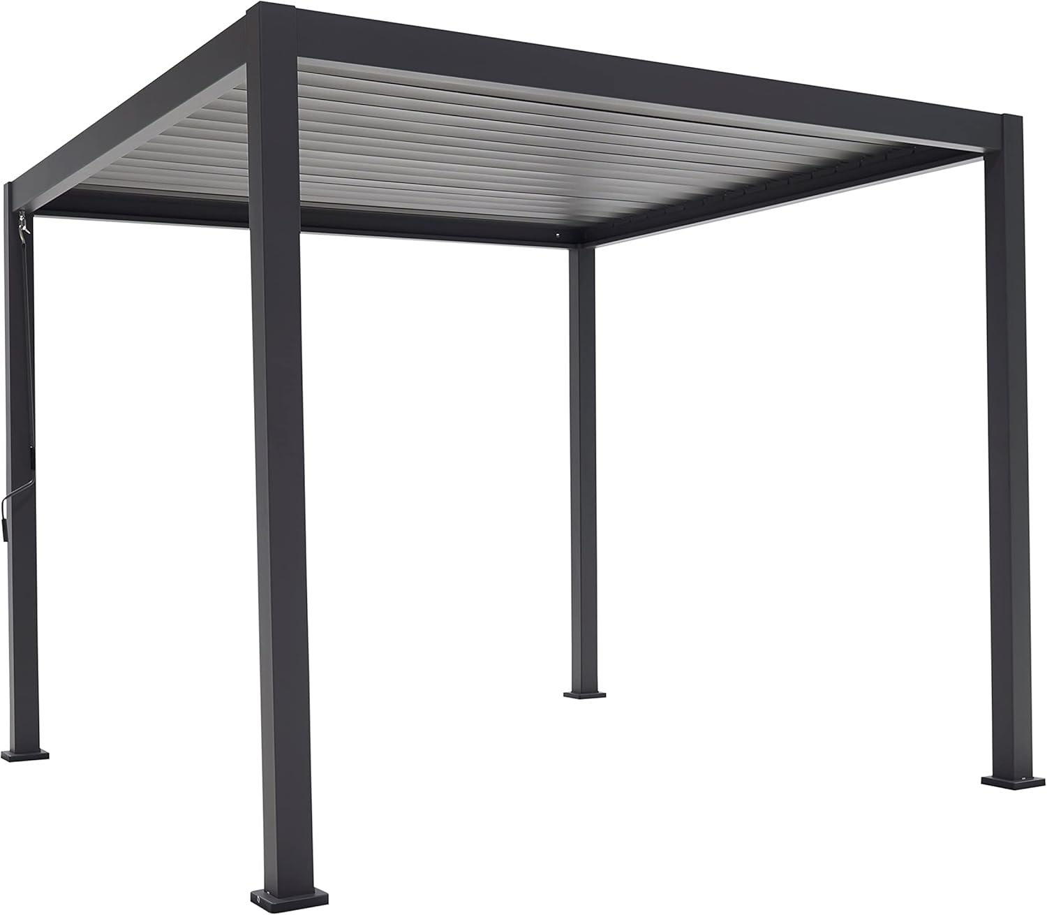 Mirador Basic Pavillon 3 x 3 m Wasserdicht - Pergola mit Lamellendach - Aluminium/Stahl Terrassenüberdachung - Schwarz - 88MM