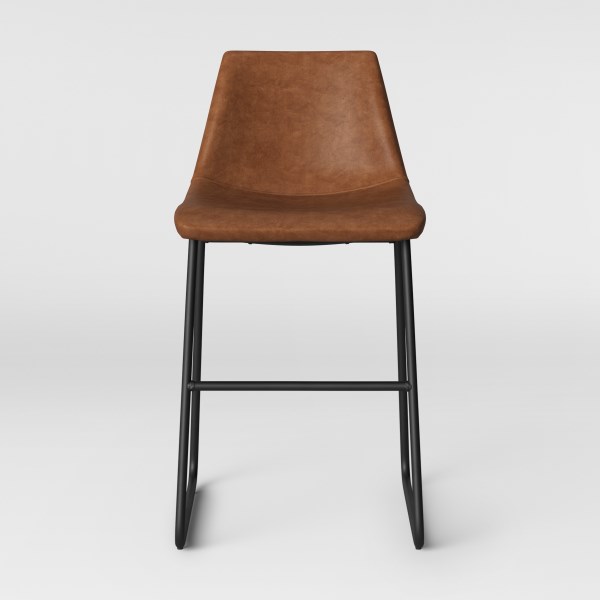 Project 62 Bowden Upholstered Molded Faux Leather Counter Height Barstool Caramel