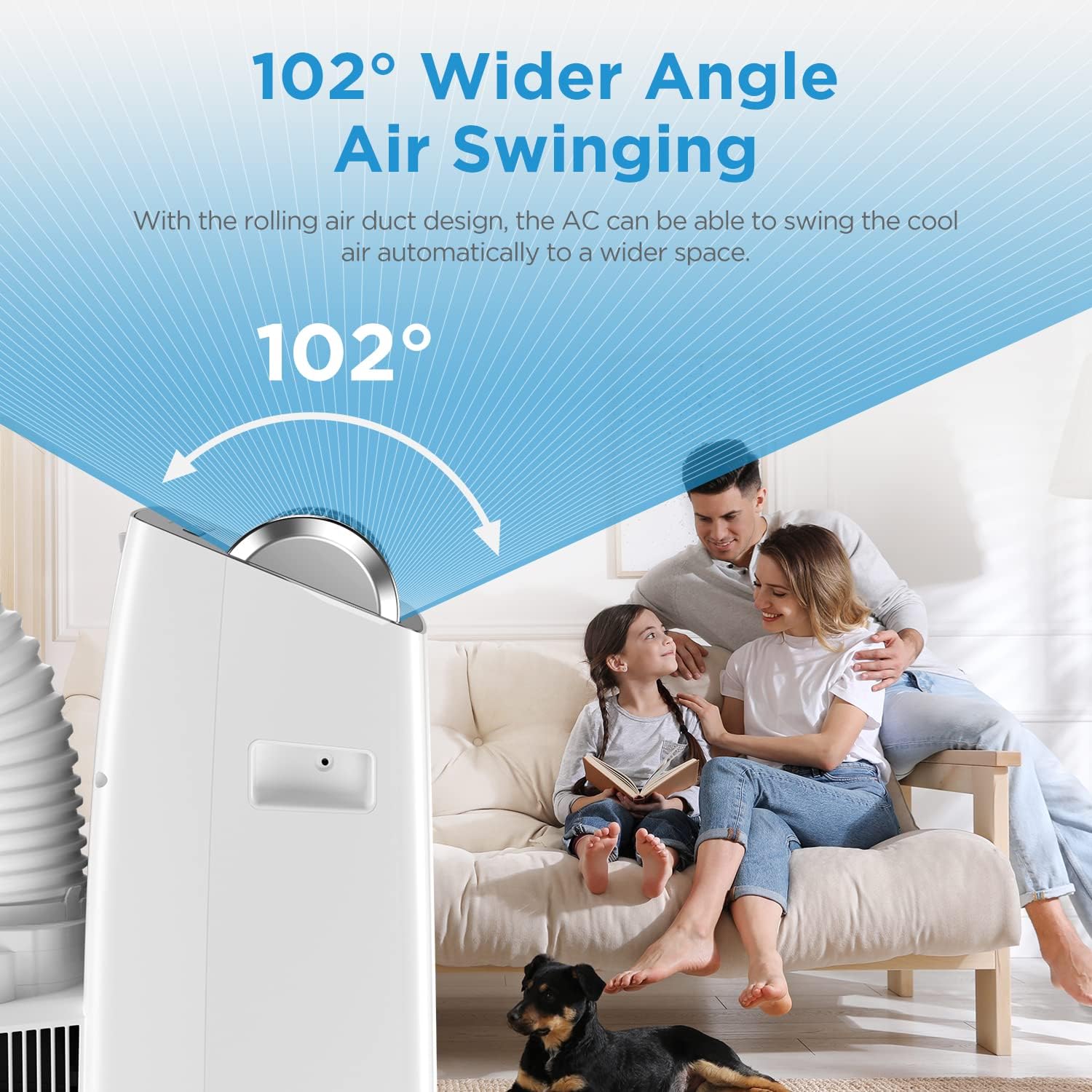 Midea Mobiles Klimagerät Real Cool 35, 12000 BTU, Raumgröße bis 117m³(43㎡), APP-Steuerung/Alexa/Google Home/IFTTT, Mobile, Weiß