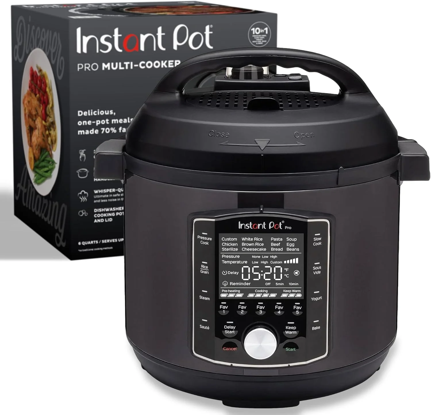 Instant Pot Pro (8 QT) 10-in-1 Pressure Cooker Slow Cooker Rice/Grain Cooker Steamer Saut茅