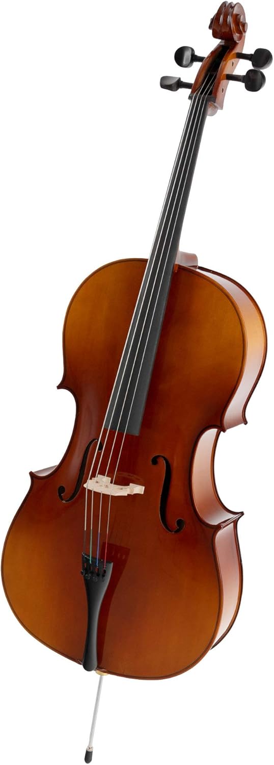 Classic Cantabile Student Cello 4/4 - gesperrte Fichtendecke - Boden, Zarge, Hals und Steg aus Ahorn - Griffbrett: Linde gebeizt - Wirbel und Sattel aus Ahorn, geschwärzt - inklusive Bogen und Tasche