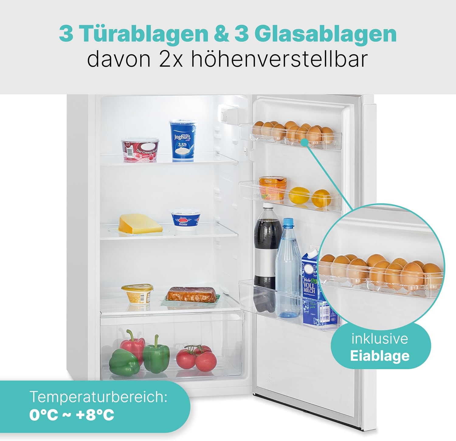 Bomann® Kühlschrank mit Gefrierfach | Kühl Gefrierkombination 206L | 4 Sterne-Kennzeichnung | Kühlgefrierkombi mit wechselbarem Türanschlag | Stufenlose Temperaturregelung | Kühlschrank DT 7318.1