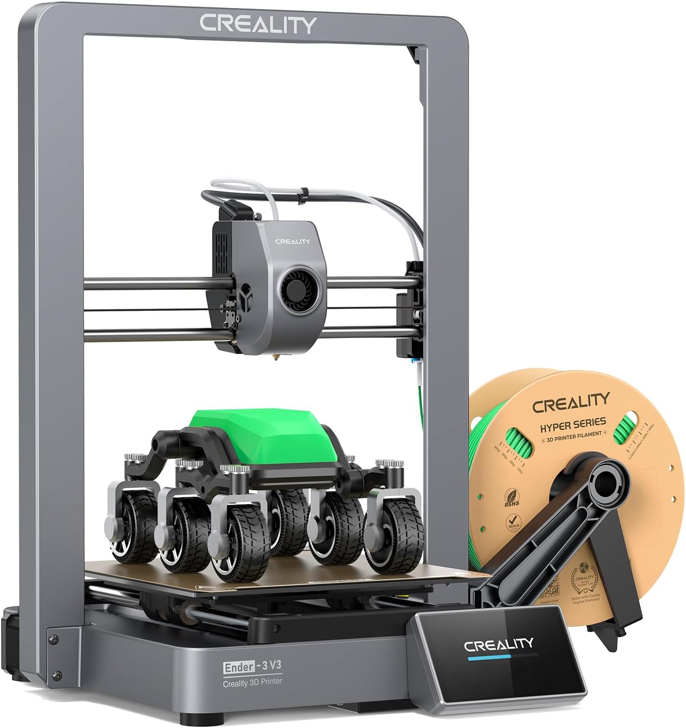 Creality Ender-3 V3 3D-Drucker, 600mm/s Druckgeschwindigkeit schnelle CoreXZ FDM 3D Drucke, Auto-Nivellierung, Dual-Gang Direktextruder, Tri-Metal-Düse, schnelle Abkühlung, Druckgröße 220x220x250mm