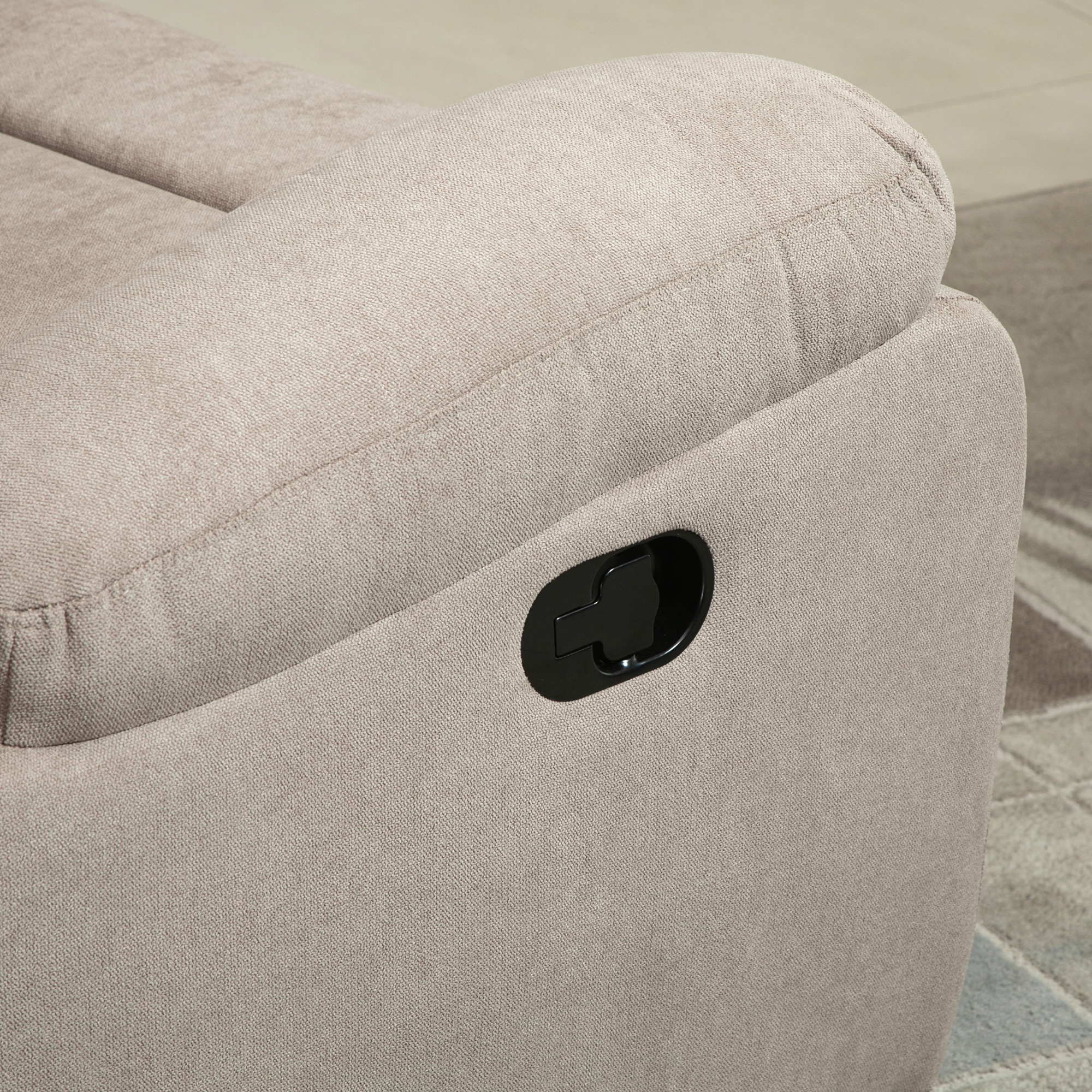 relaxfauteuil enkele sofa ligbed kantelbaar 150 ° TV-fauteuil linnen beige 97 x 96 x 105,5 cm