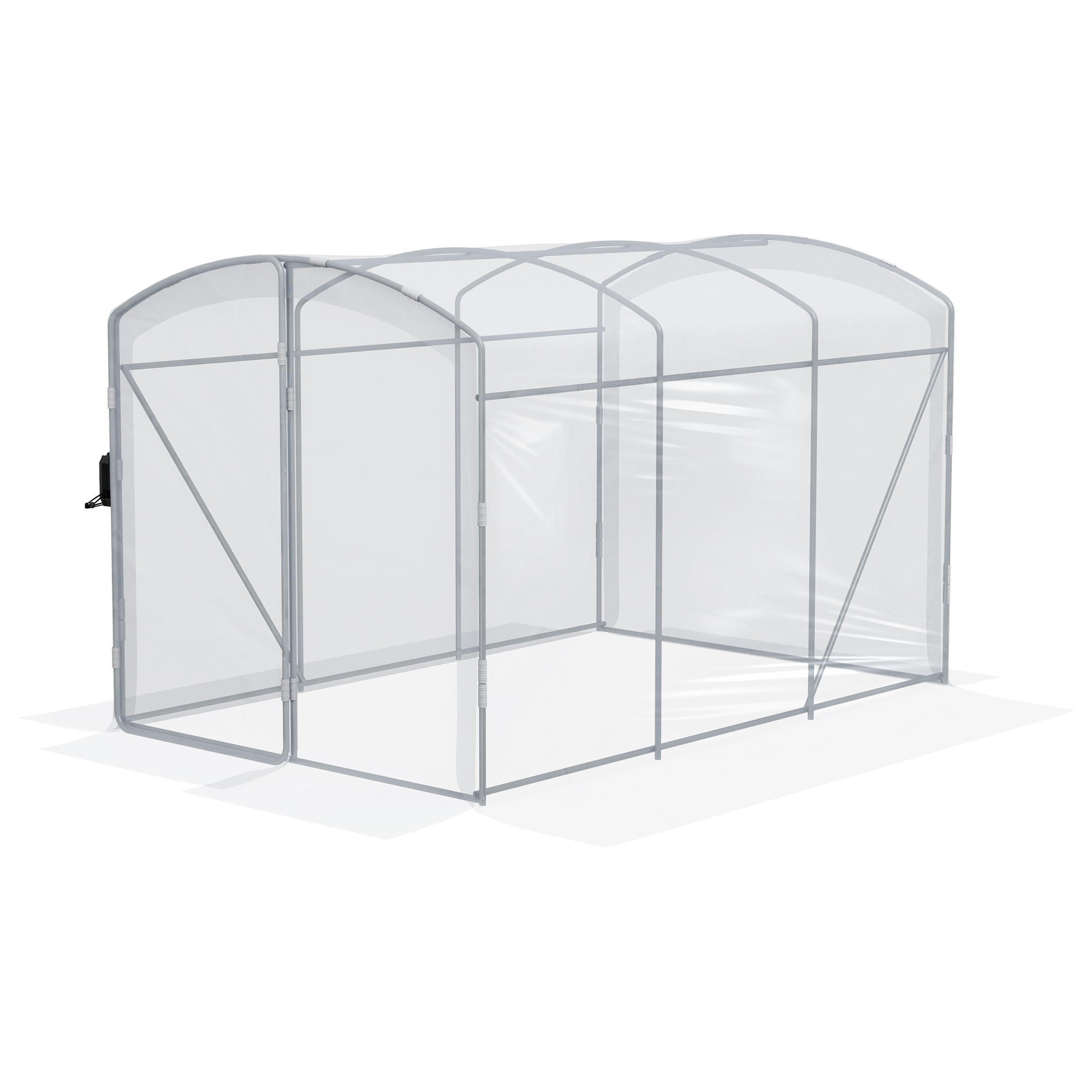 Tunnelkas, loopbaar, transparante folie, verzinkt stalen frame, 3 x 2 x 2m